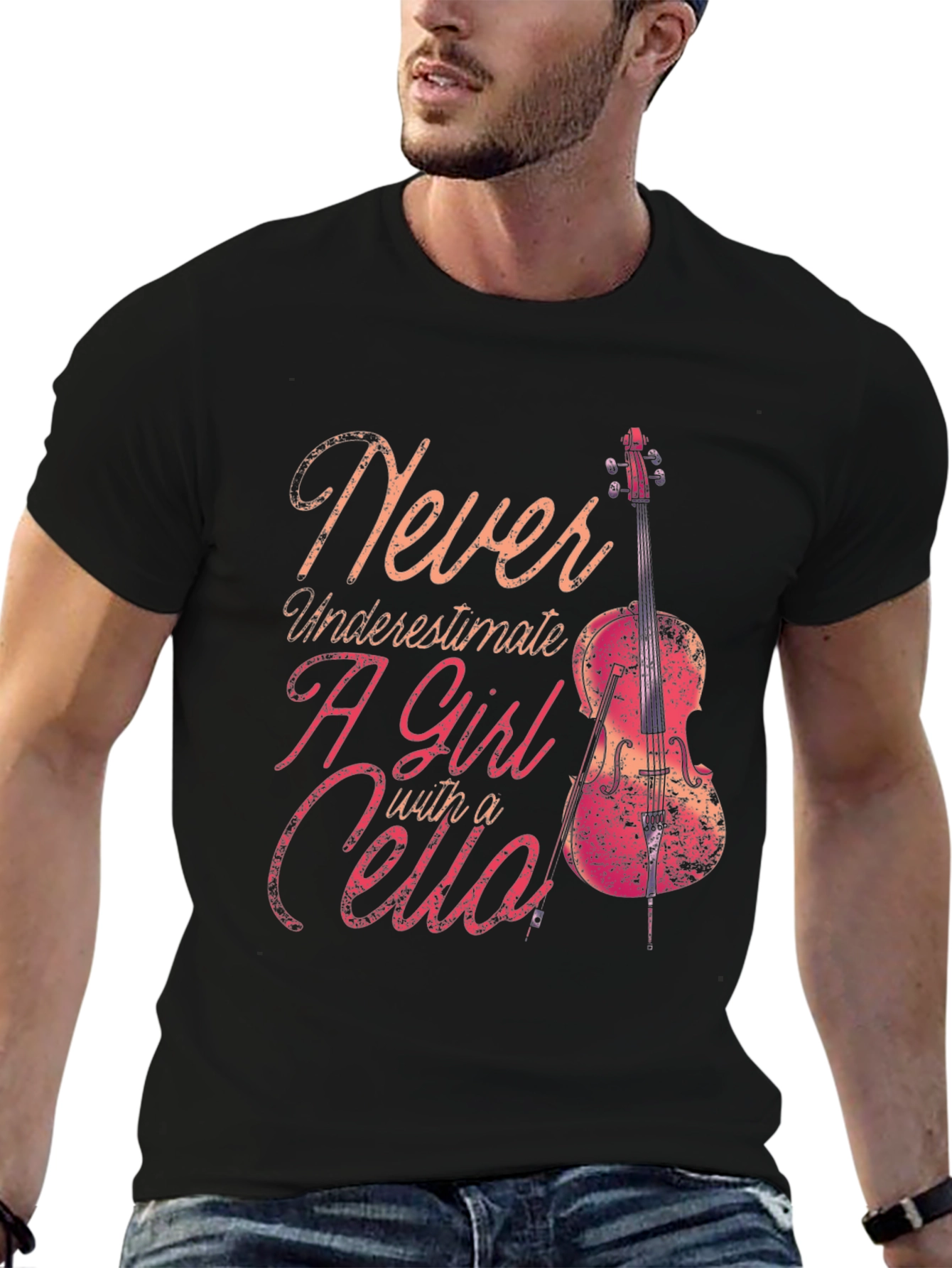 Never Underestimate A Girl With Cello T-Shirt