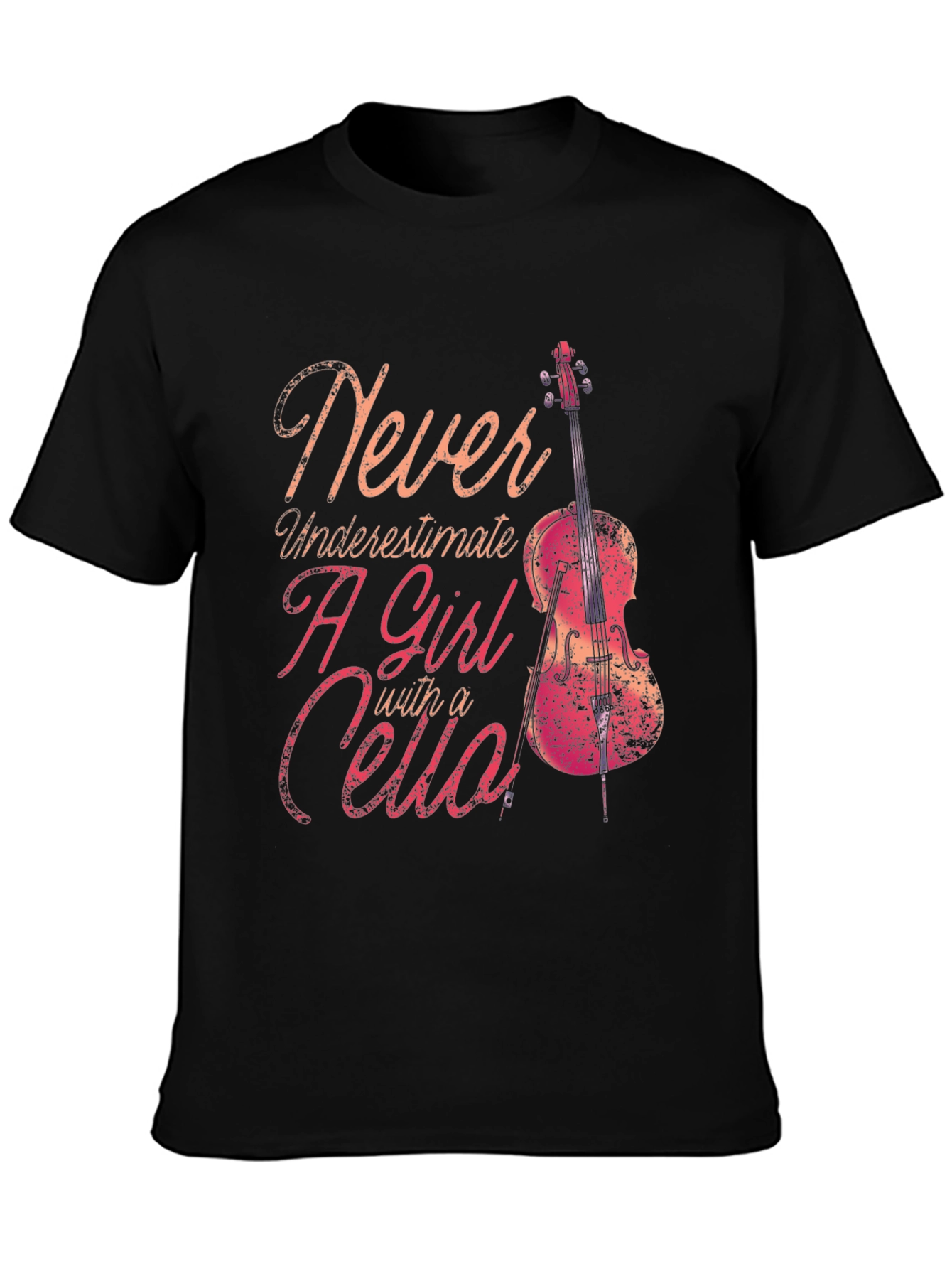 Never Underestimate A Girl With Cello T-Shirt