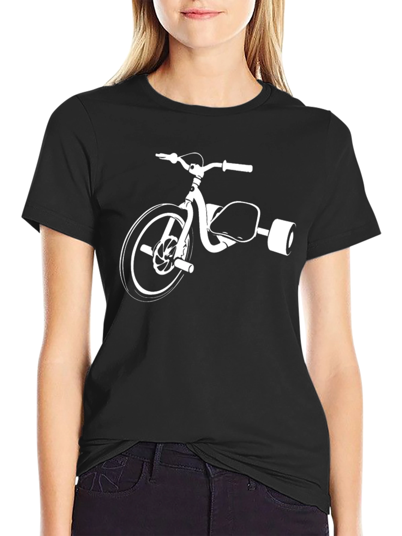 Black T-Shirt with Tricycle Design