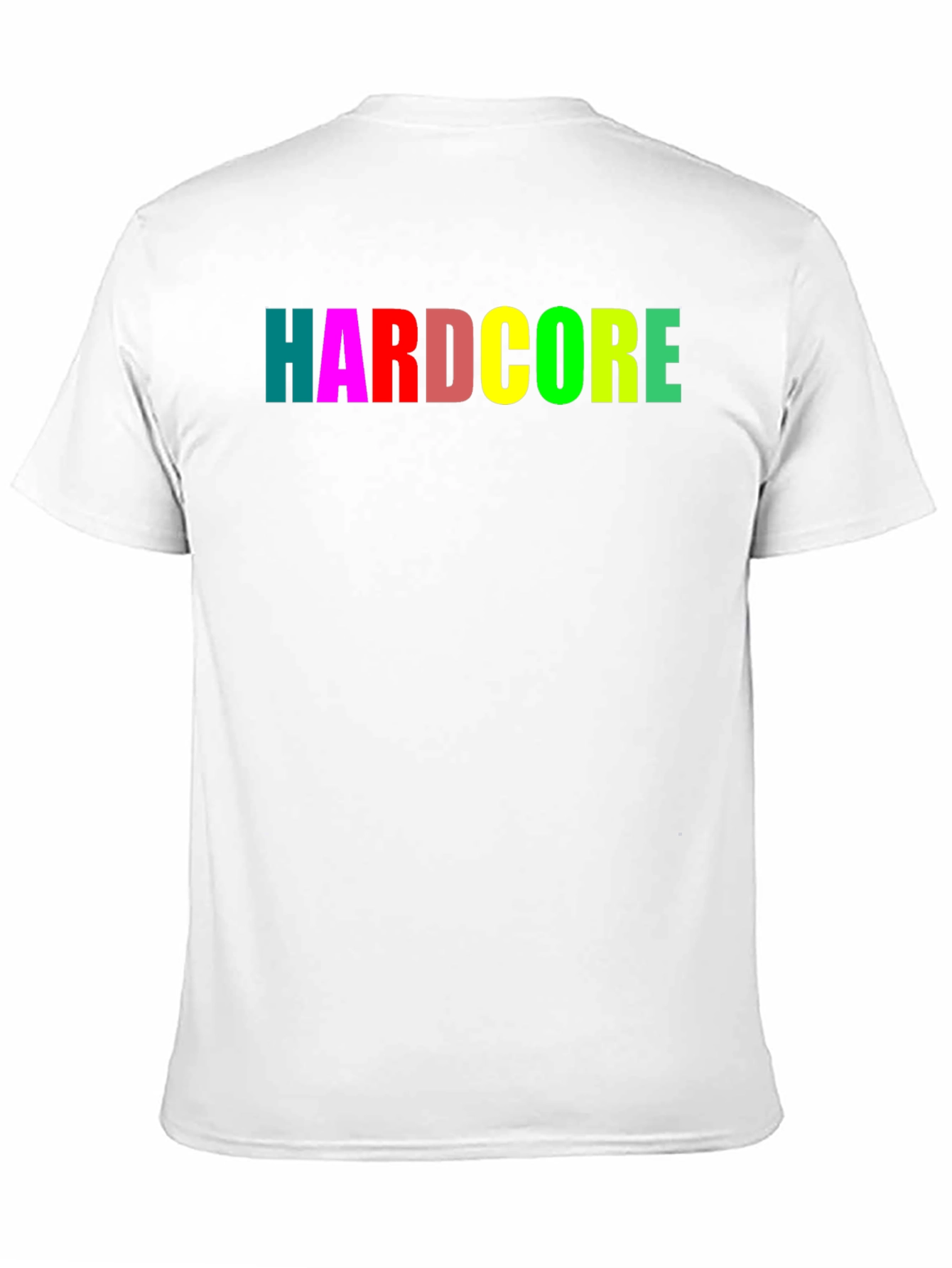 Hardcore Rainbow Text Black T-Shirt