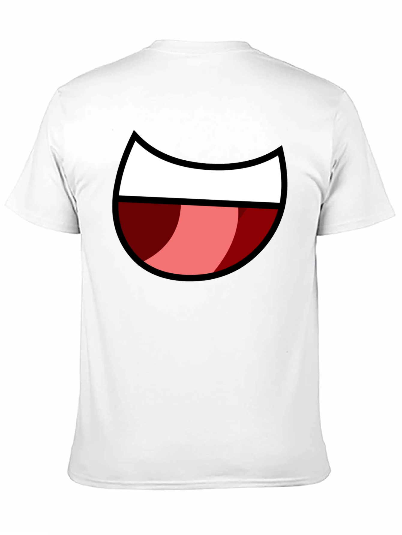 Cartoon Mouth Graphic Tee - Black Cotton Blend