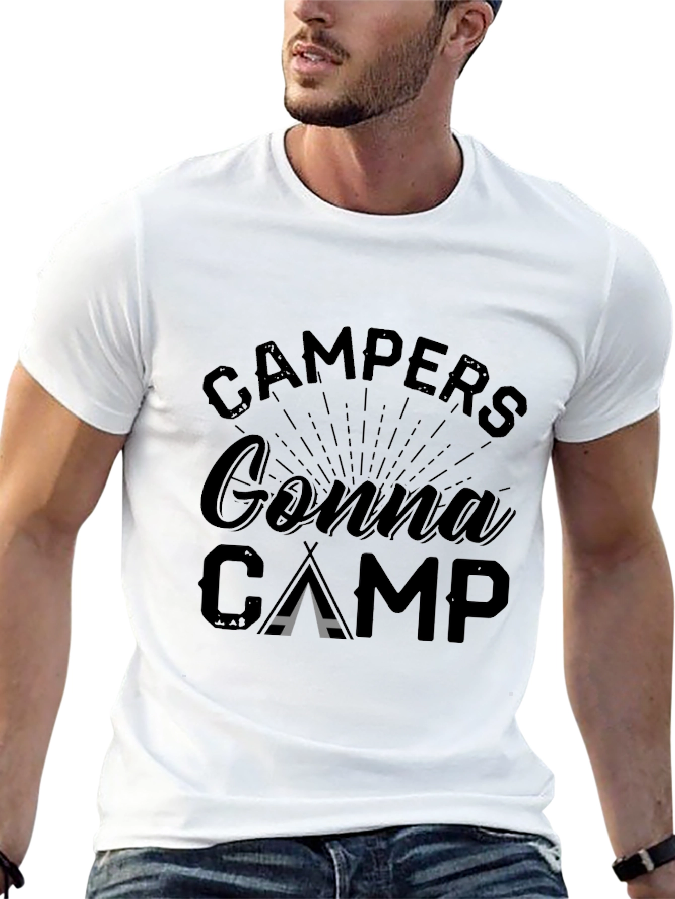 Campers Gonna Camp Graphic T-Shirt - Black