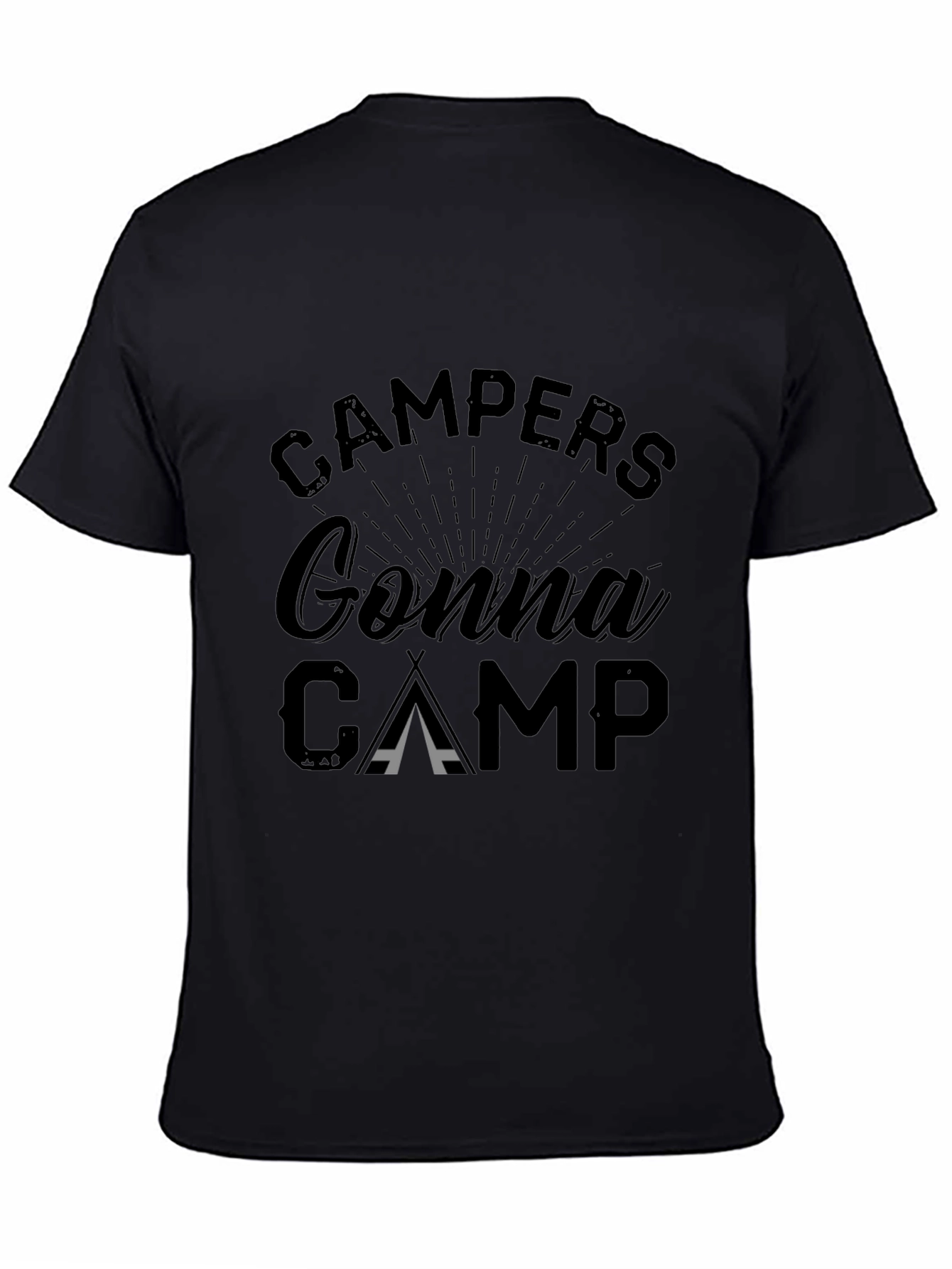Campers Gonna Camp Graphic T-Shirt - Black