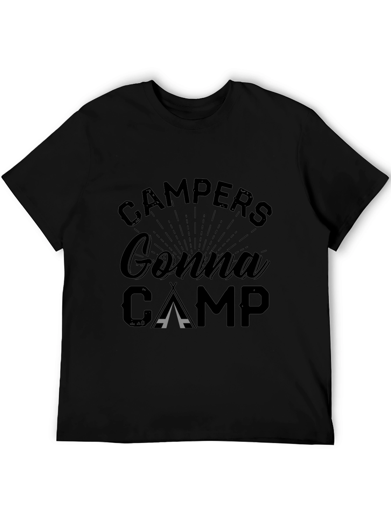 Campers Gonna Camp Graphic T-Shirt - Black