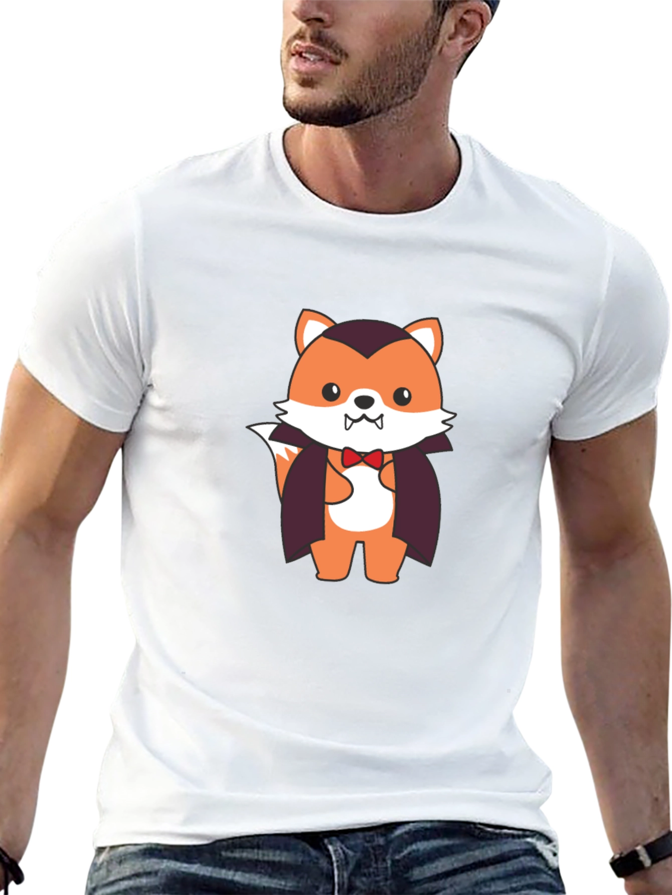 Vampire Fox Graphic Tee - Spooky Cute T-Shirt