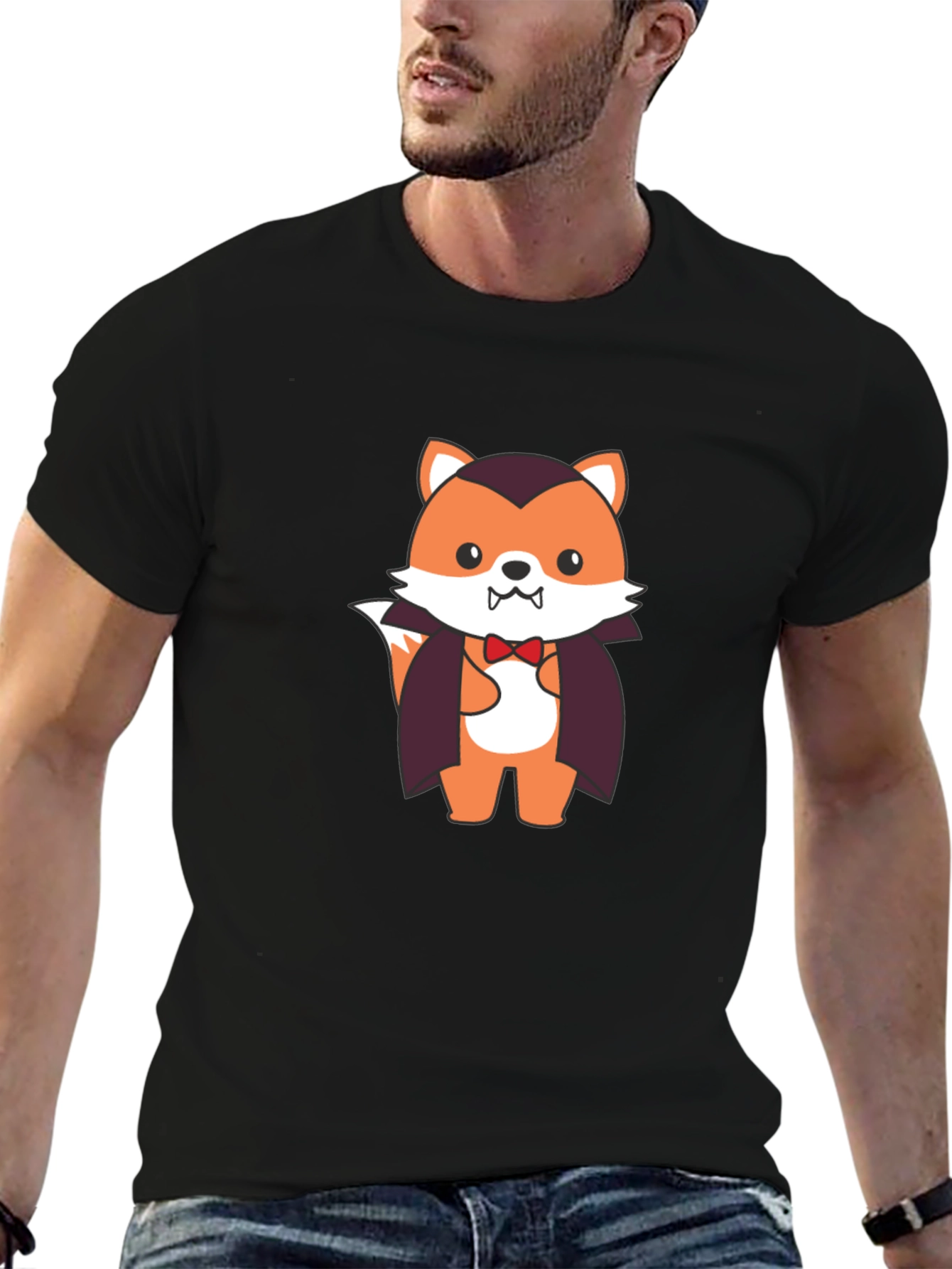 Vampire Fox Graphic Tee - Spooky Cute T-Shirt