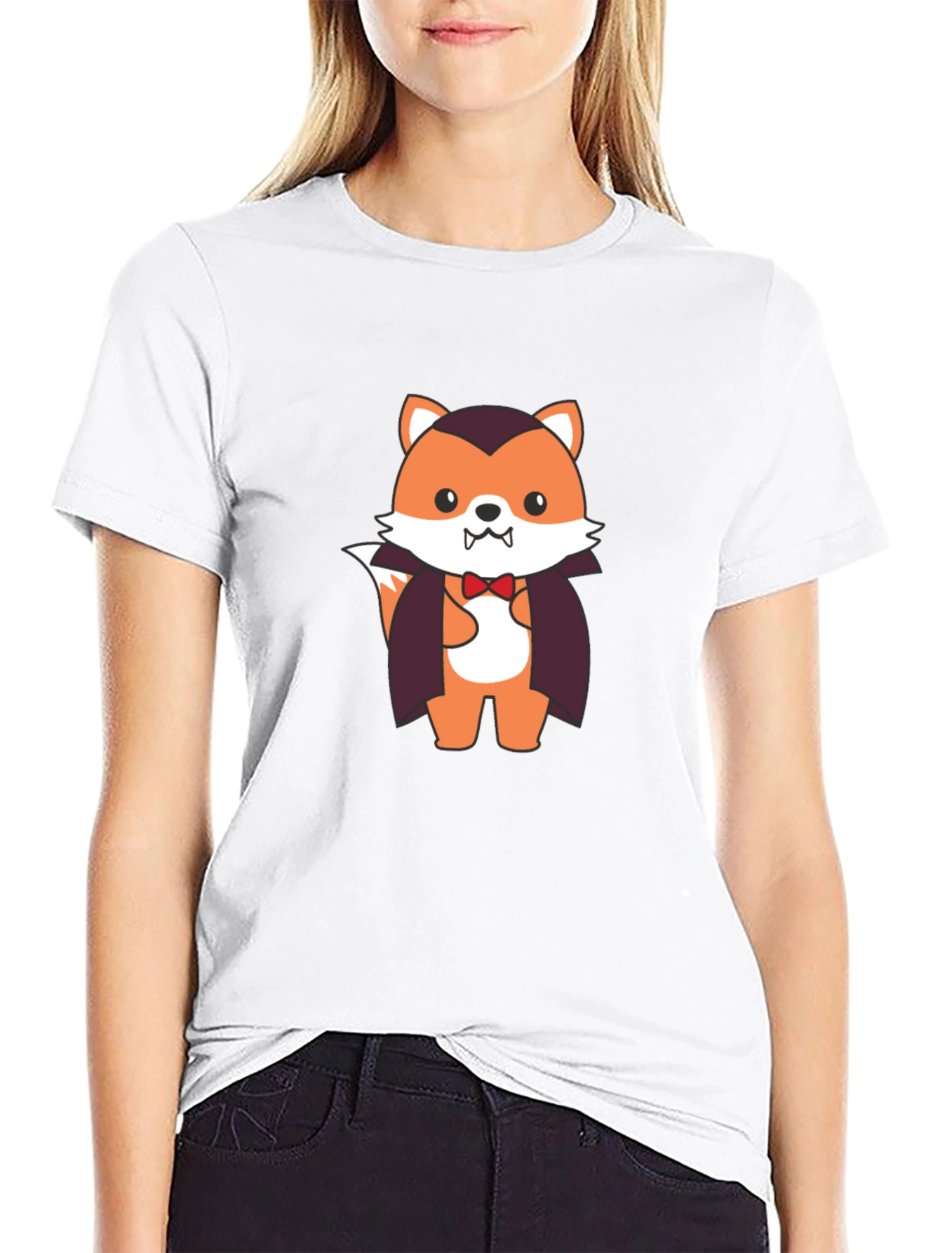 Vampire Fox Graphic Tee - Spooky Cute T-Shirt