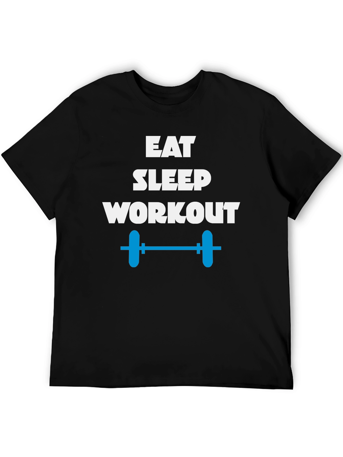 Eat Sleep Workout Black T-Shirt Gym Fitness Tee