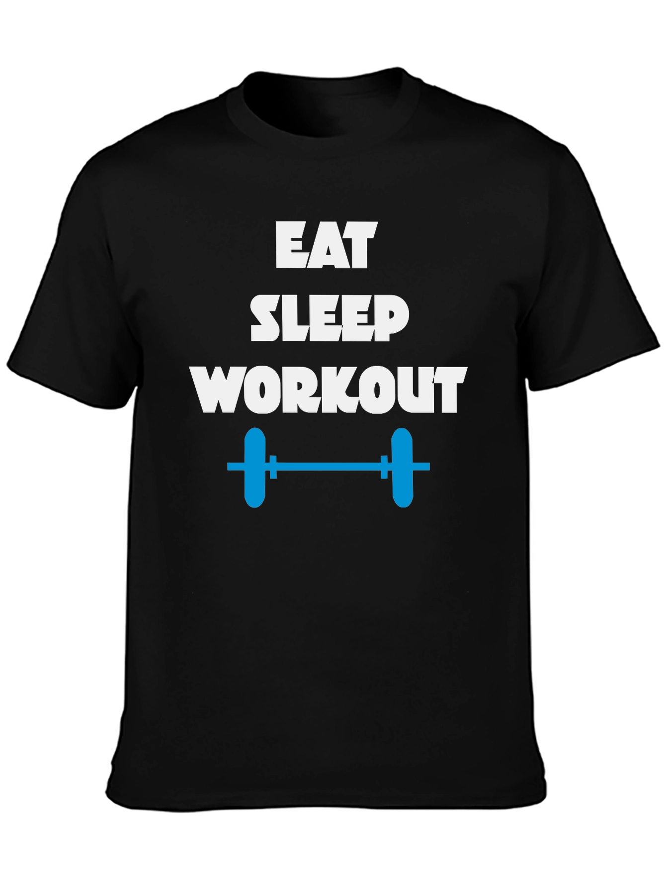 Eat Sleep Workout Black T-Shirt Gym Fitness Tee
