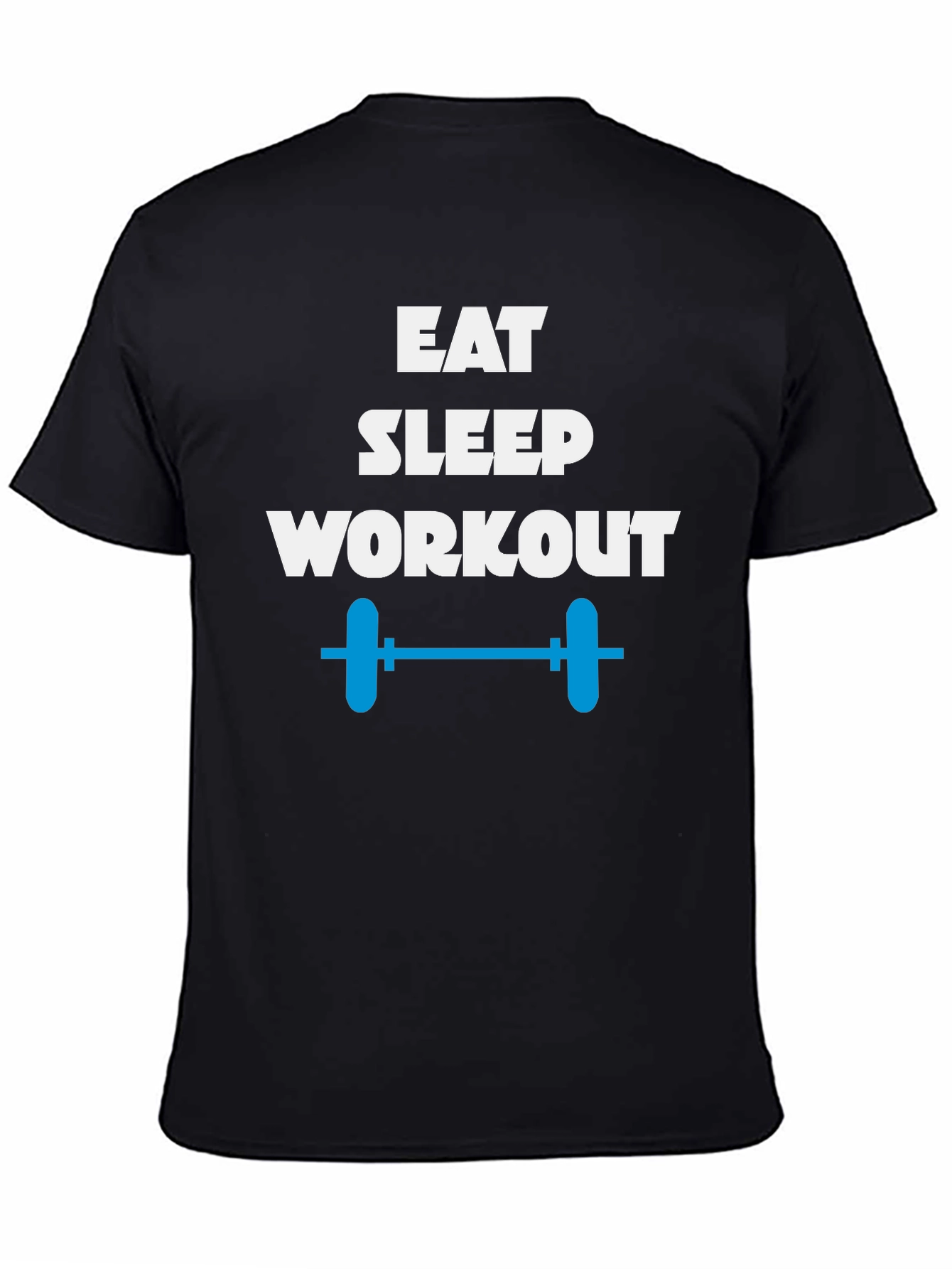Eat Sleep Workout Black T-Shirt Gym Fitness Tee
