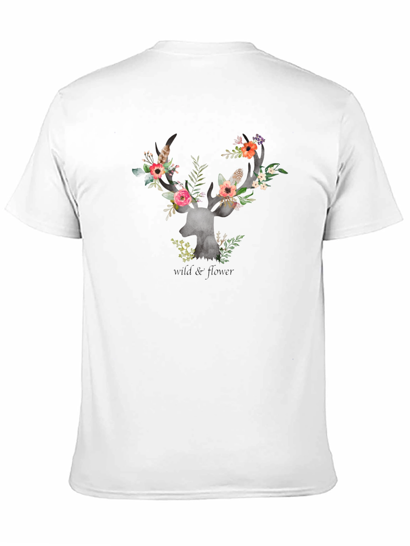Wildflower Deer Graphic Tee - Stylish Unisex T-Shirt