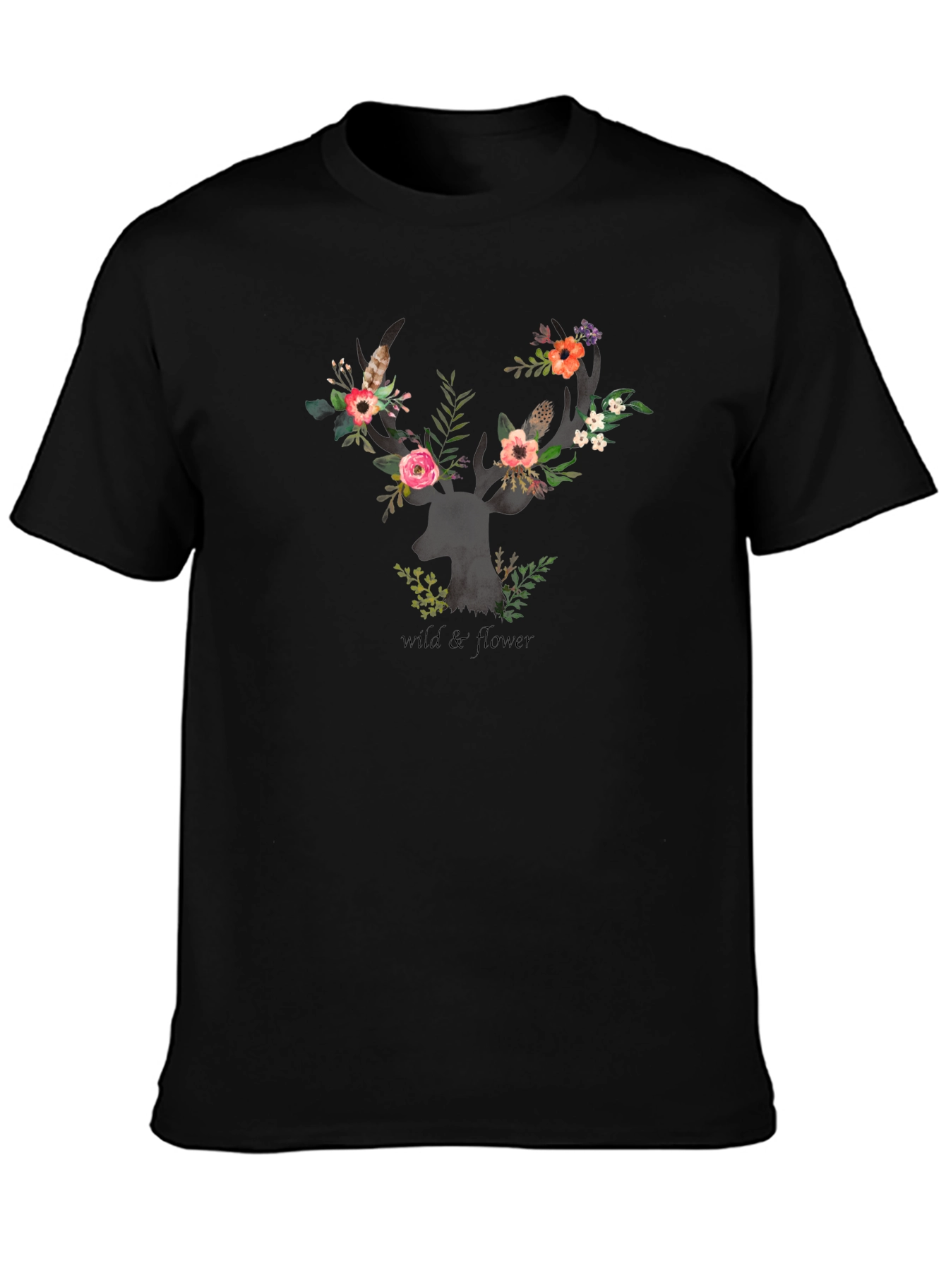 Wildflower Deer Graphic Tee - Stylish Unisex T-Shirt