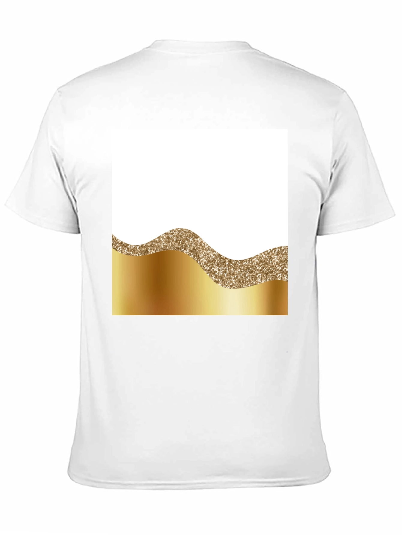 Stylish Black Tee with Gold Wave Design