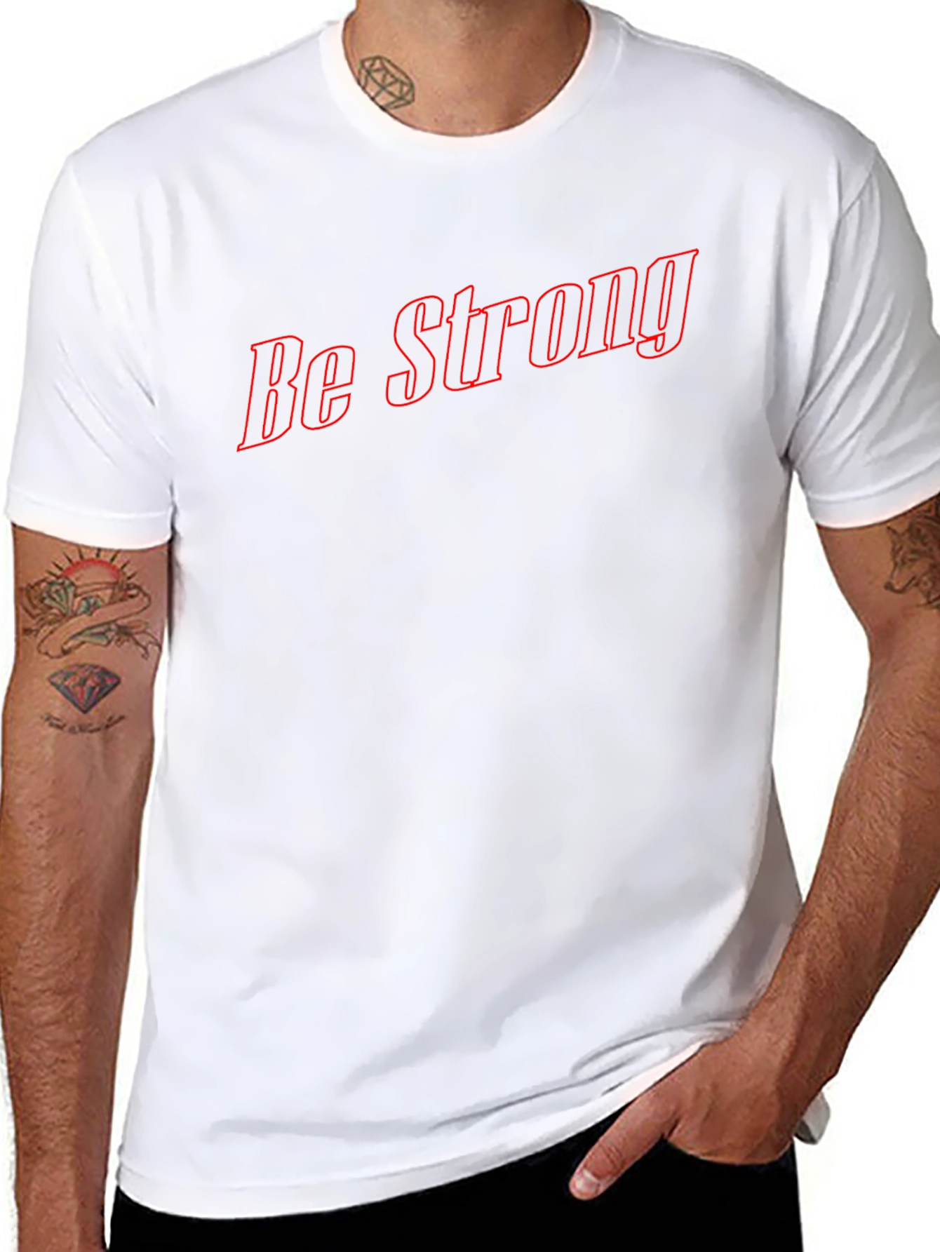 Be Strong Black Graphic T-Shirt