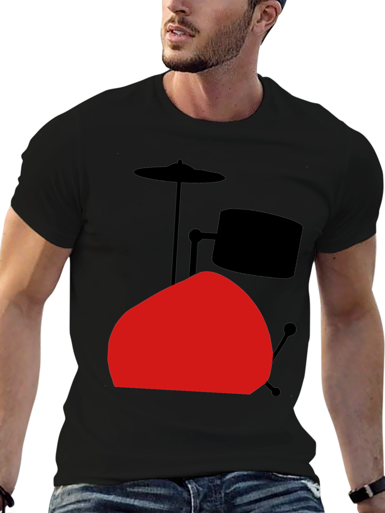 Drum Set Graphic Tee - Black