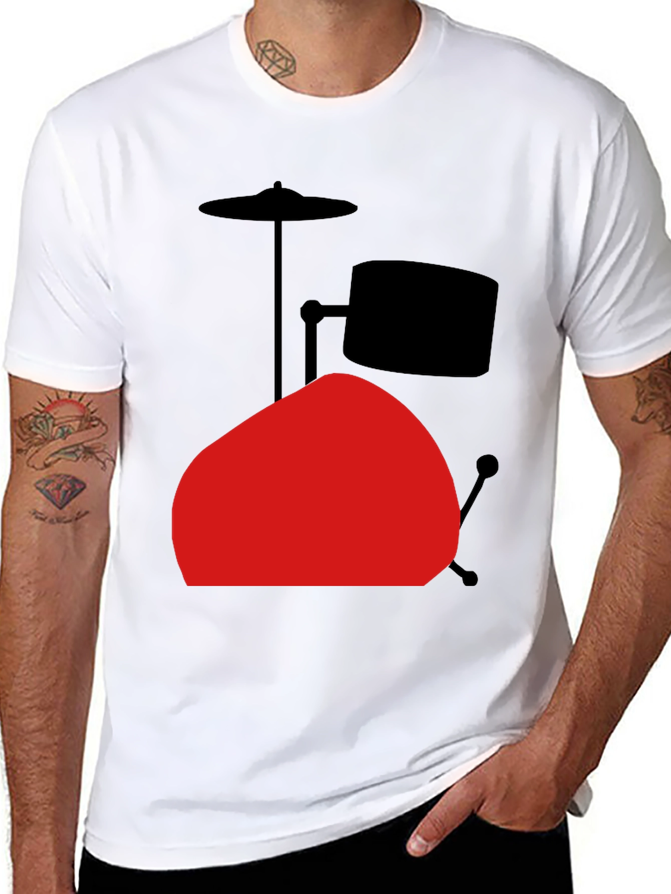 Drum Set Graphic Tee - Black