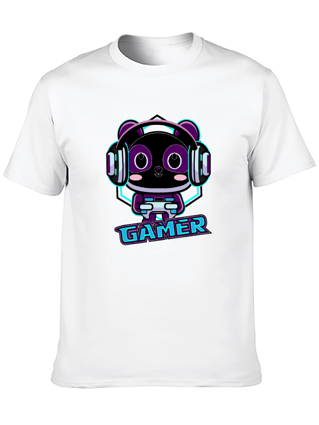 Gamer Panda Graphic T-Shirt - Black Cotton Tee