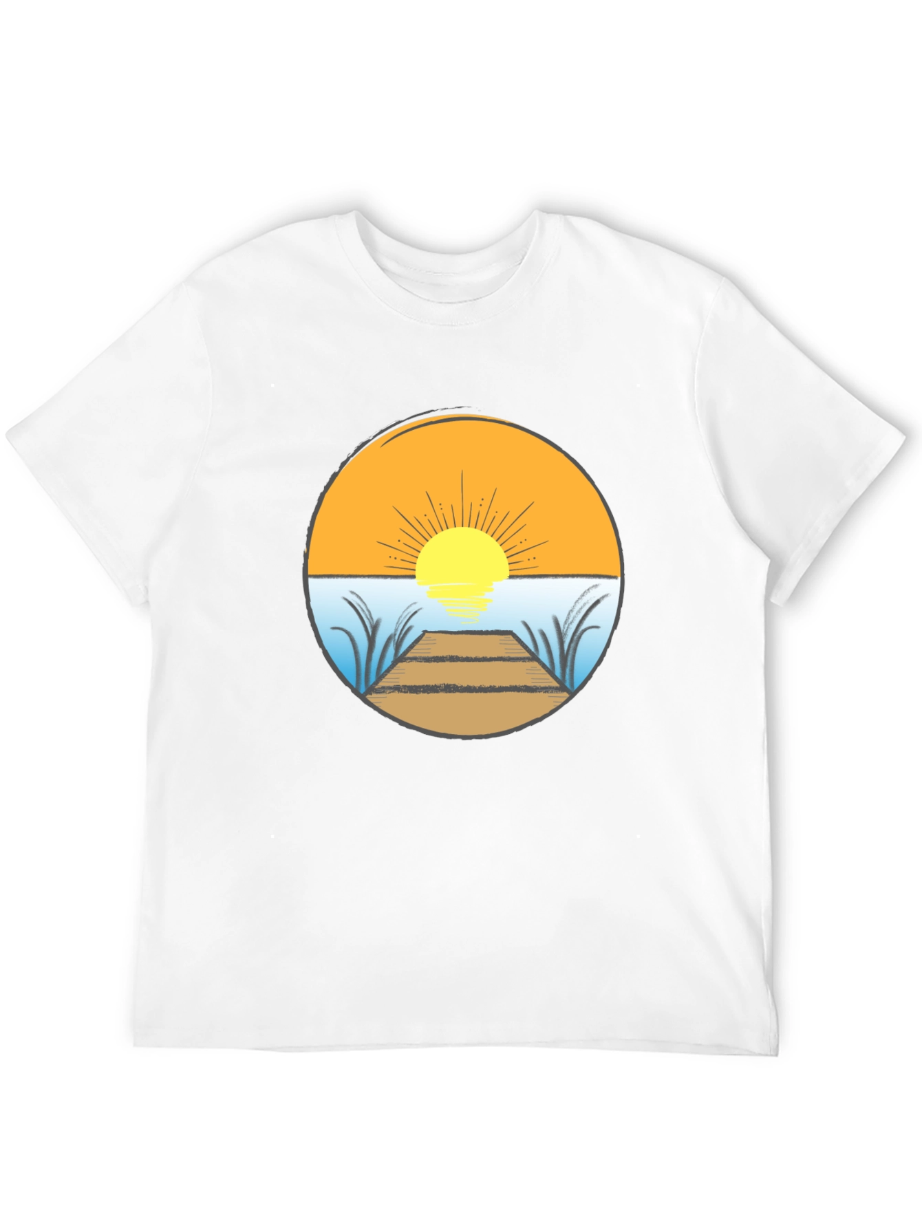 Sunset Dock Graphic Tee - Stylish Comfort