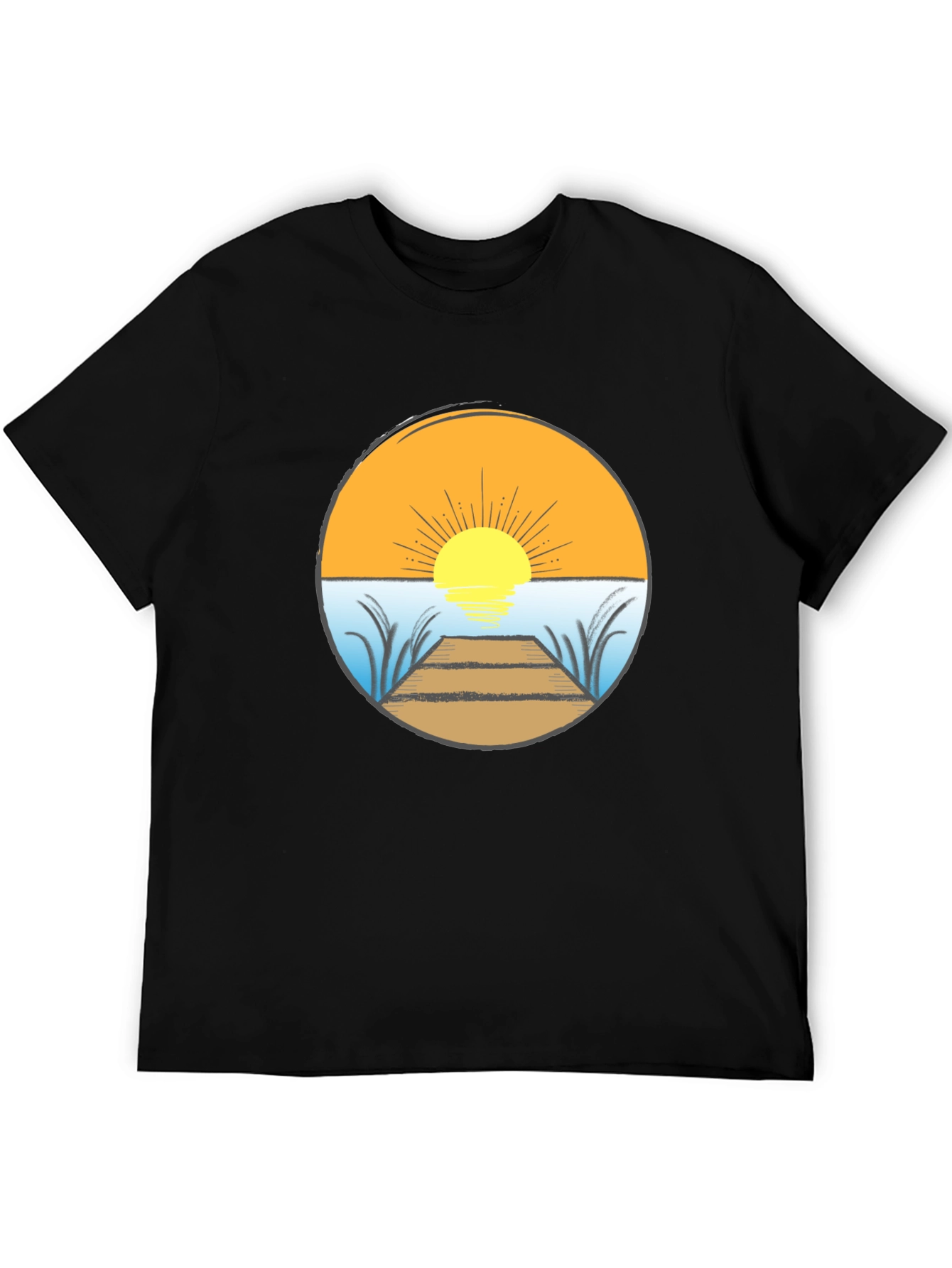 Sunset Dock Graphic Tee - Stylish Comfort