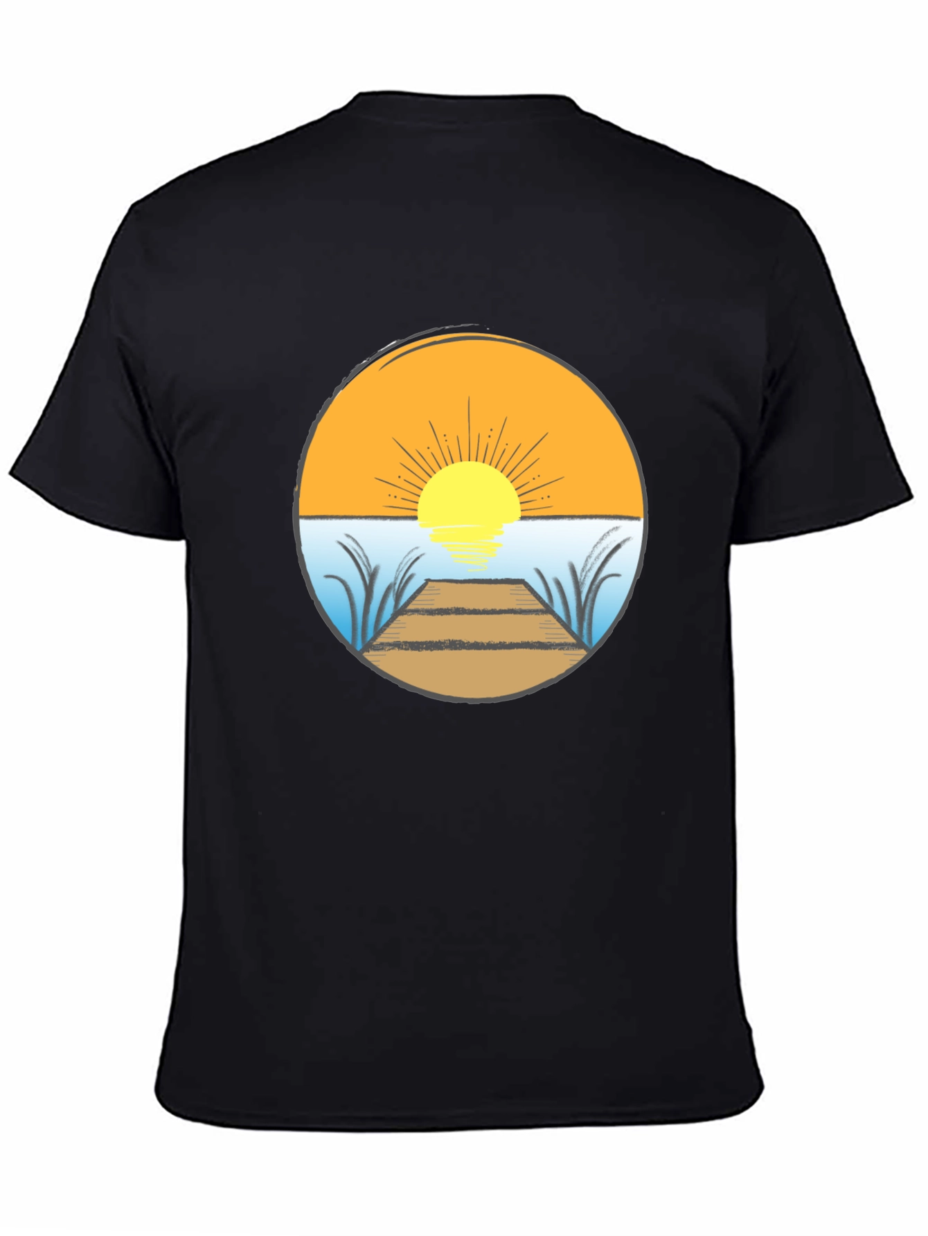 Sunset Dock Graphic Tee - Stylish Comfort