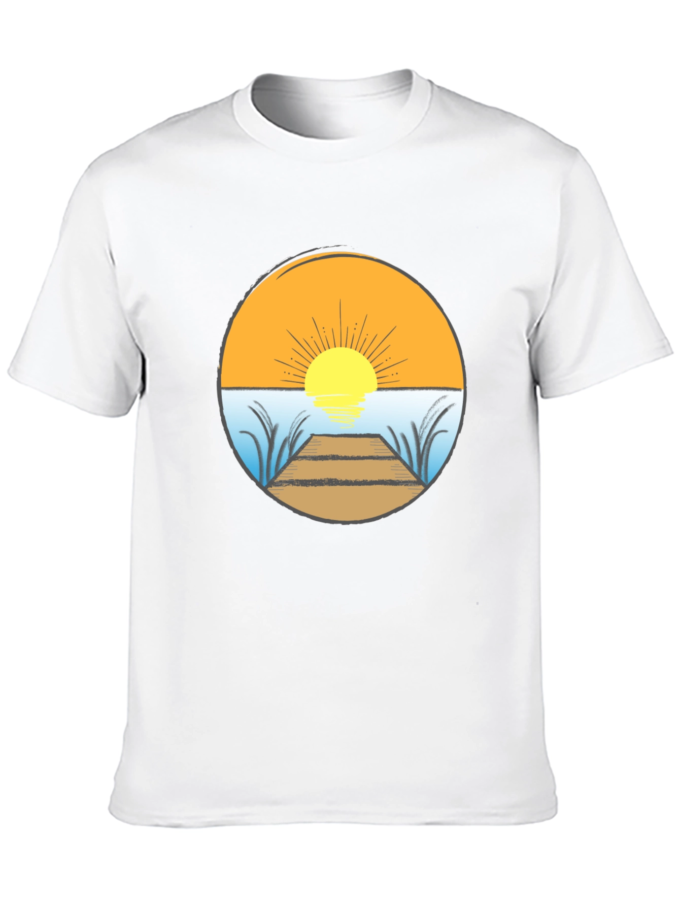 Sunset Dock Graphic Tee - Stylish Comfort