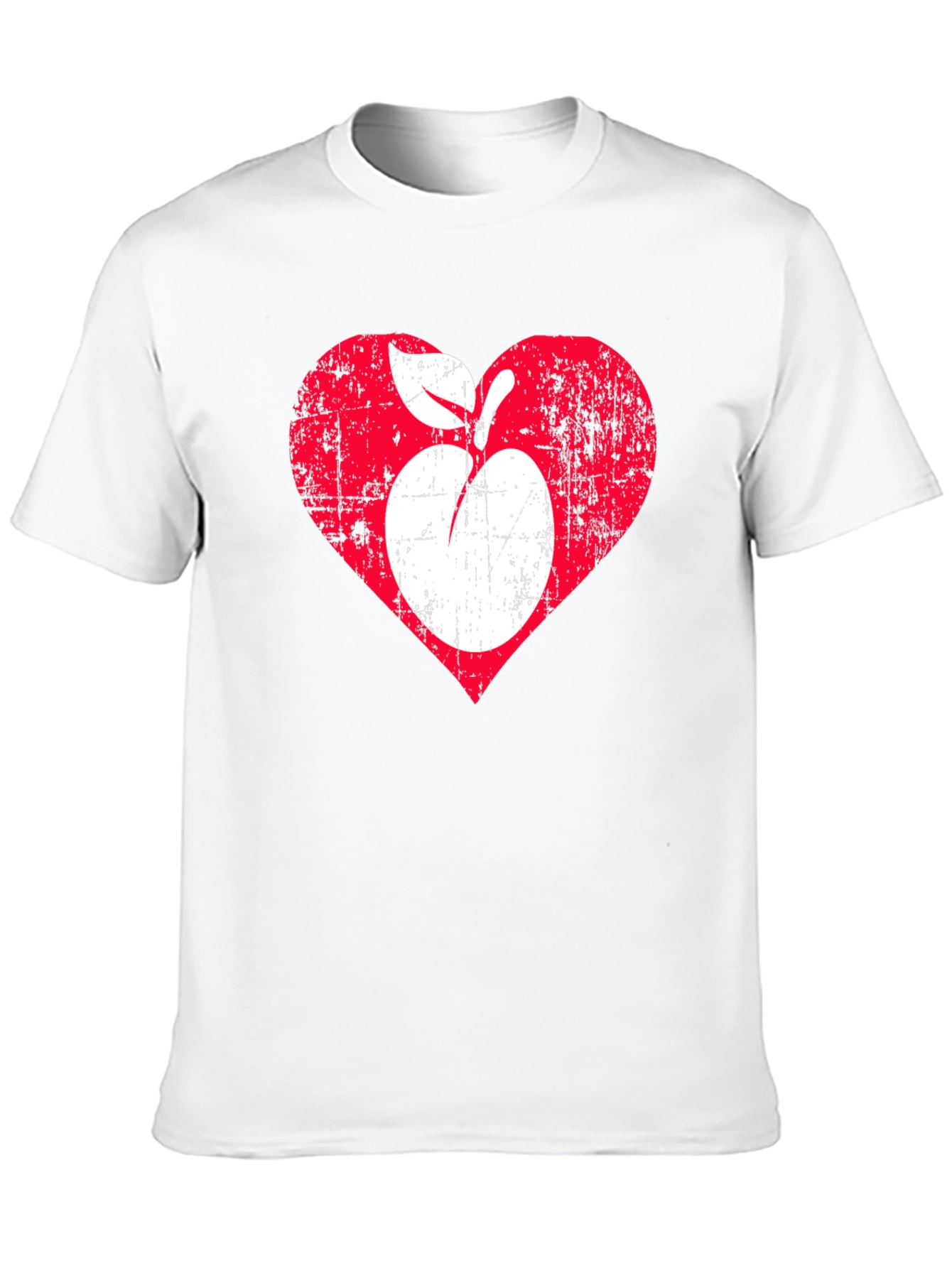 Distressed Apple Heart Graphic T-Shirt