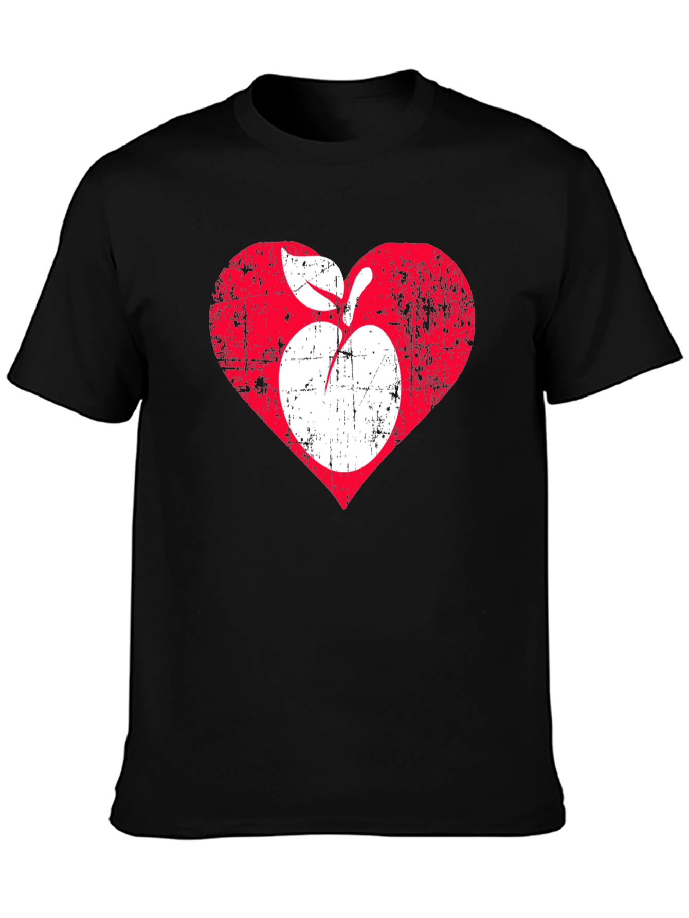 Distressed Apple Heart Graphic T-Shirt