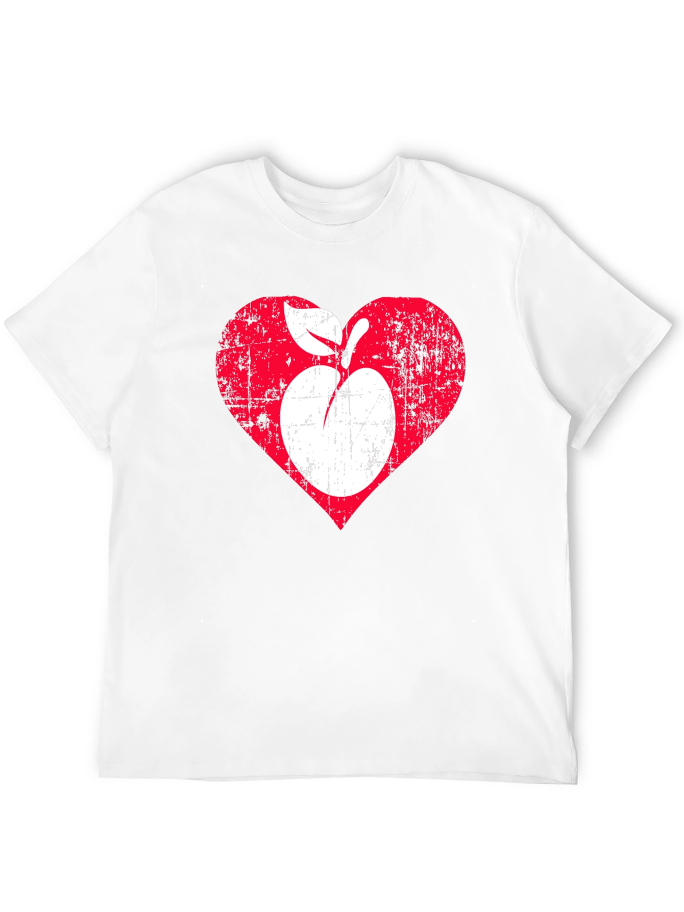 Distressed Apple Heart Graphic T-Shirt