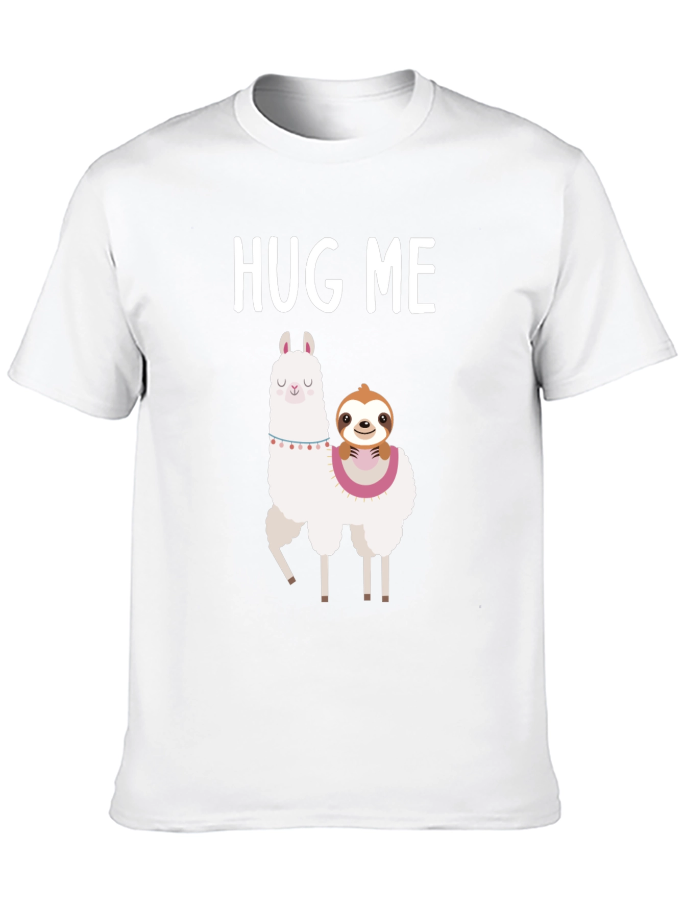 Hug Me Llama and Sloth Graphic Tee