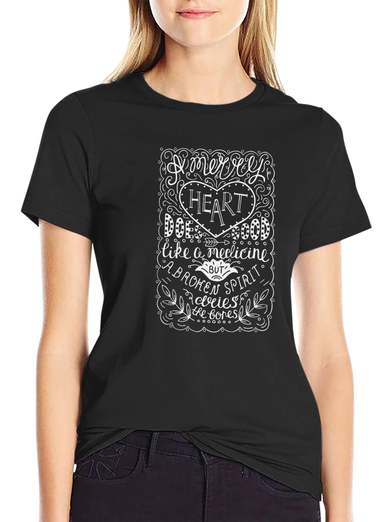 Merry Heart T-Shirt - Inspirational Quote Tee