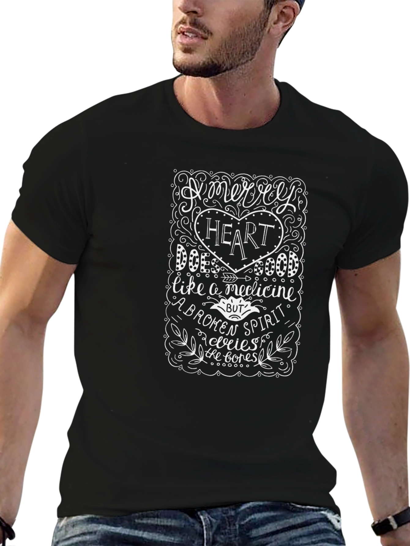 Merry Heart T-Shirt - Inspirational Quote Tee