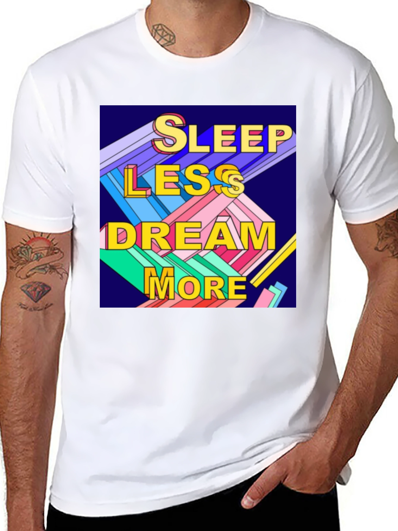 Sleep Less Dream More Graphic Tee - Black