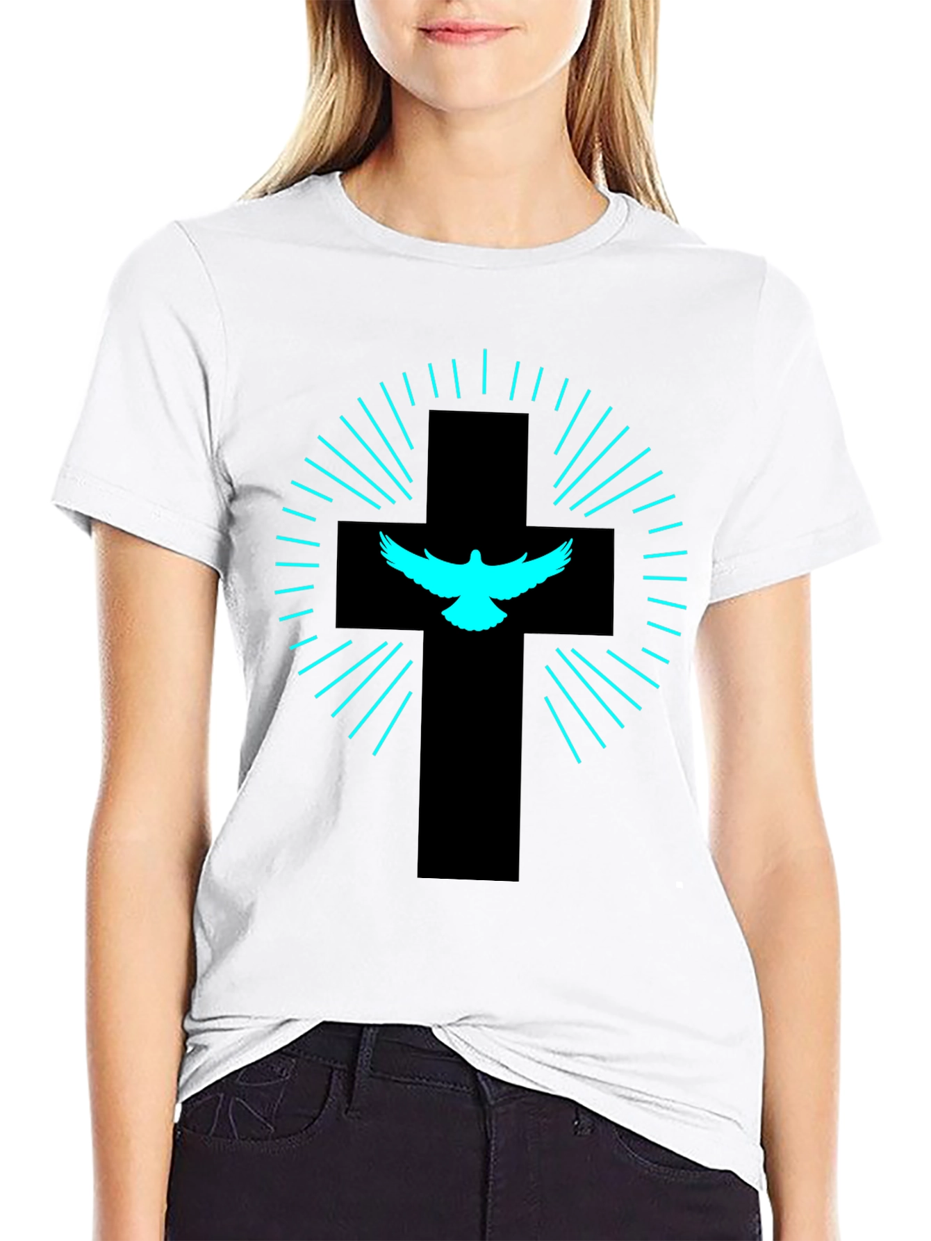 Dove Cross Graphic Tee - Black