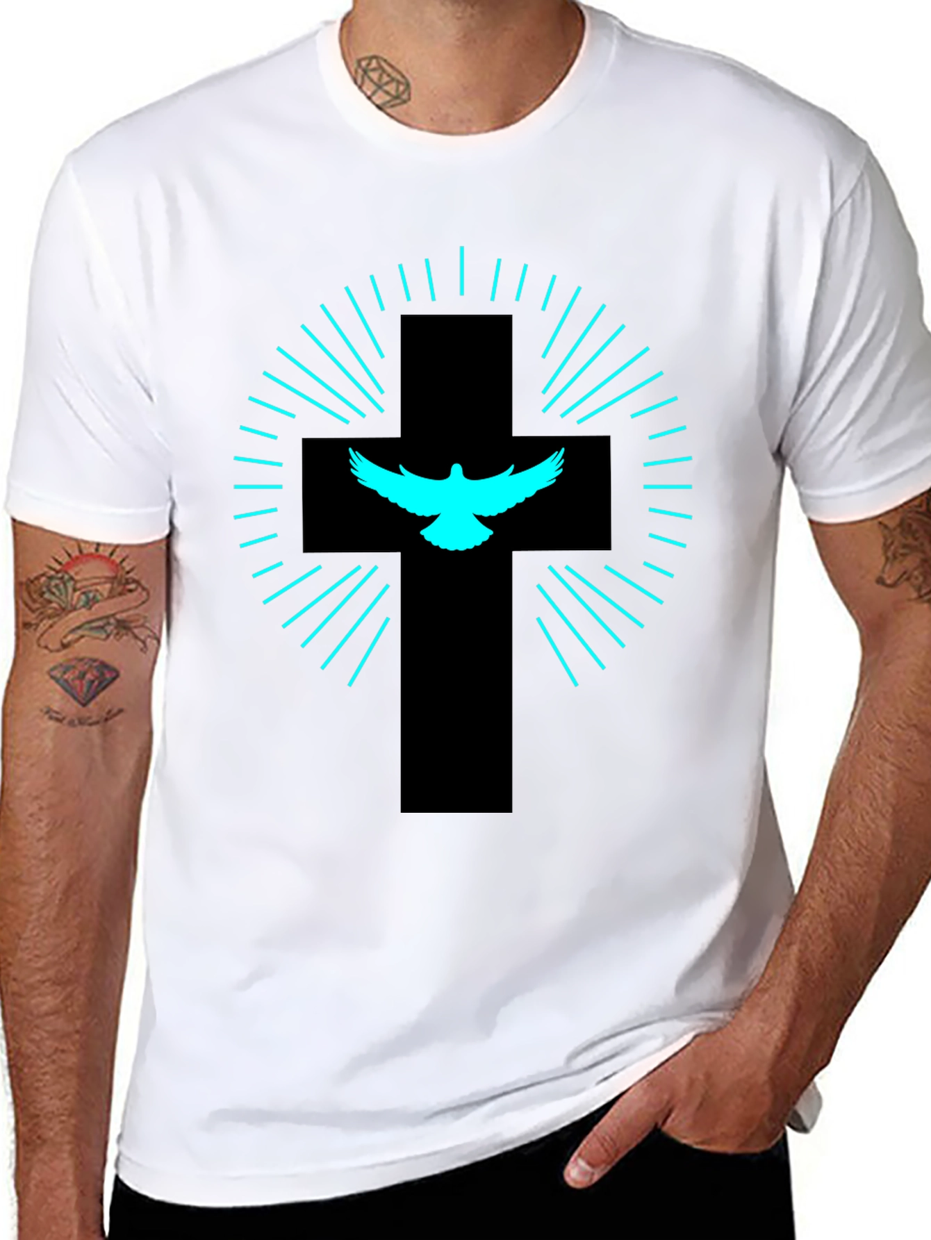 Dove Cross Graphic Tee - Black