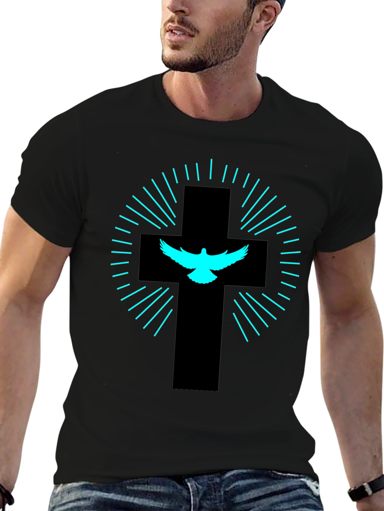 Dove Cross Graphic Tee - Black