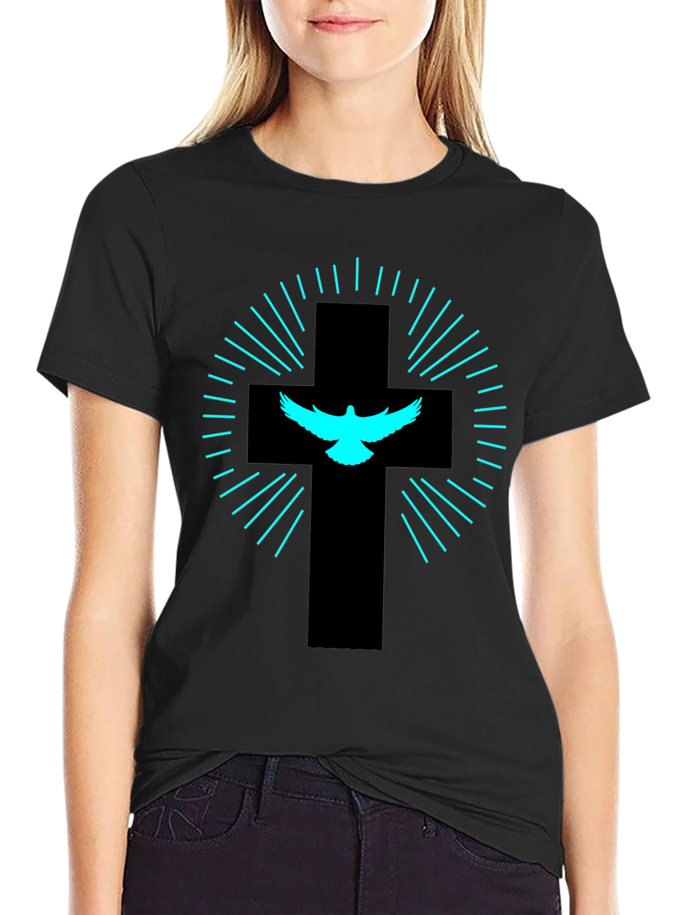 Dove Cross Graphic Tee - Black