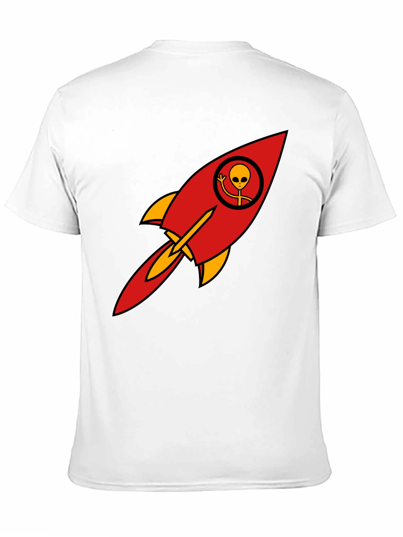 Alien Rocket T-Shirt - Black Cotton Blend Graphic Tee