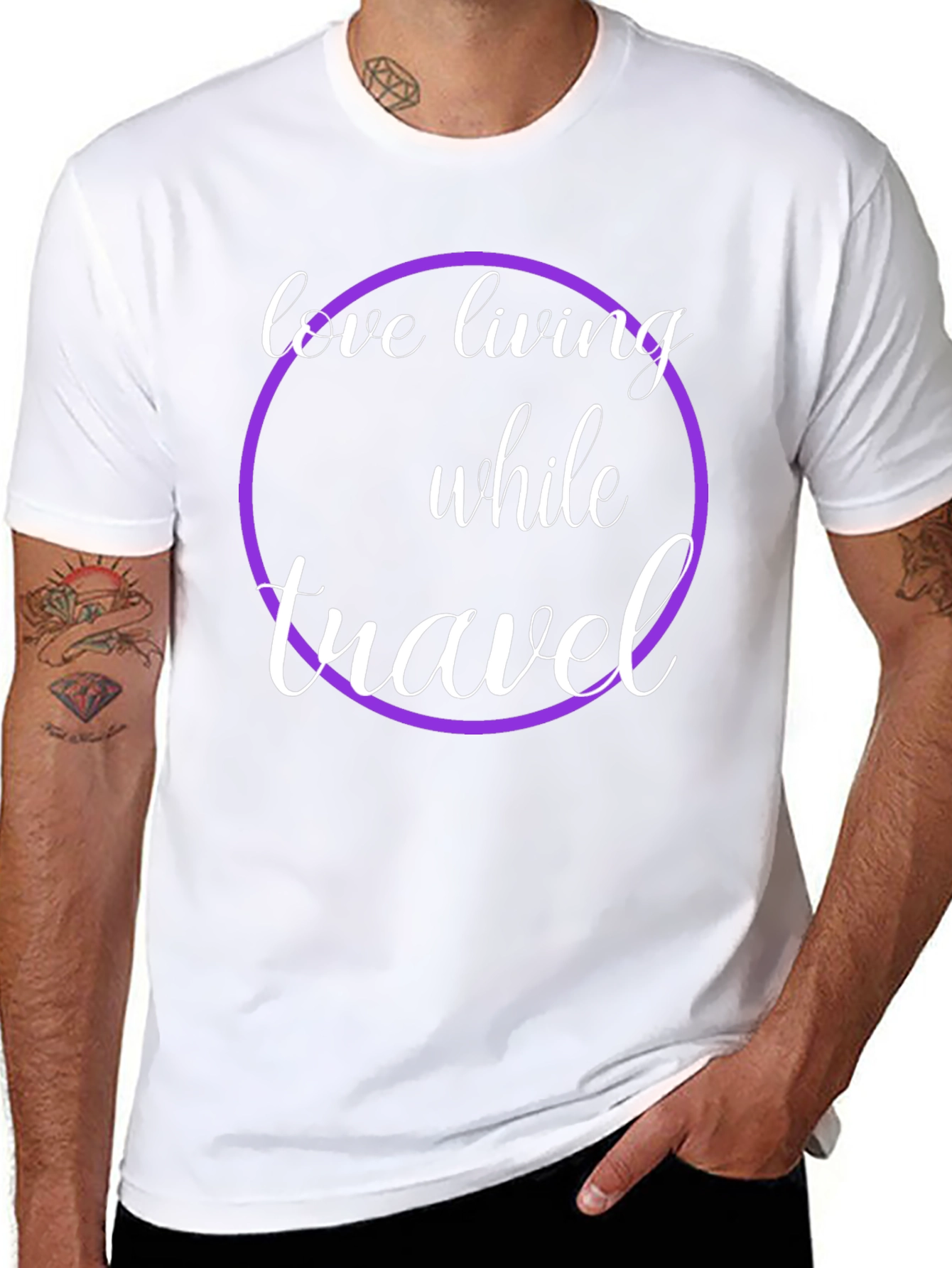 Love Living While Travel Black Graphic Tee