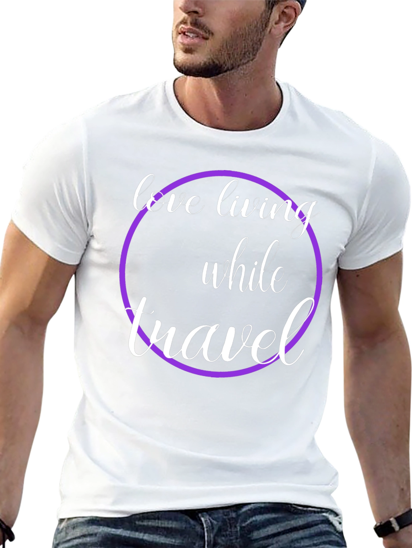Love Living While Travel Black Graphic Tee
