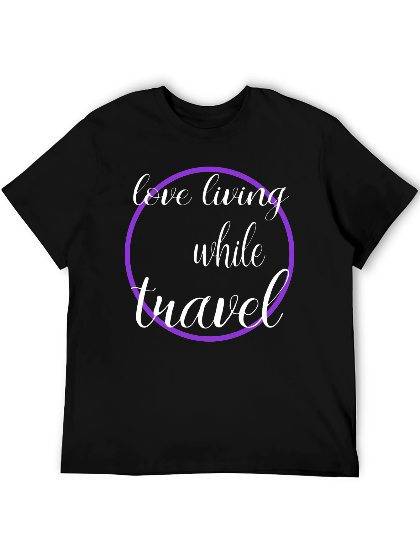 Love Living While Travel Black Graphic Tee