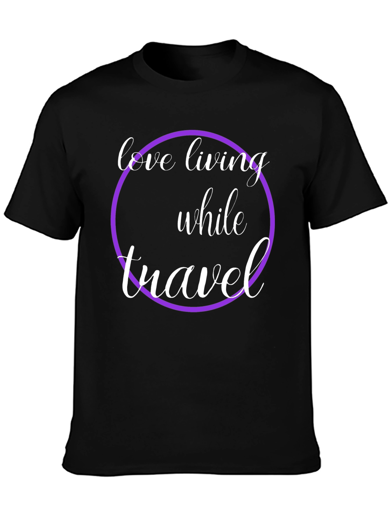 Love Living While Travel Black Graphic Tee