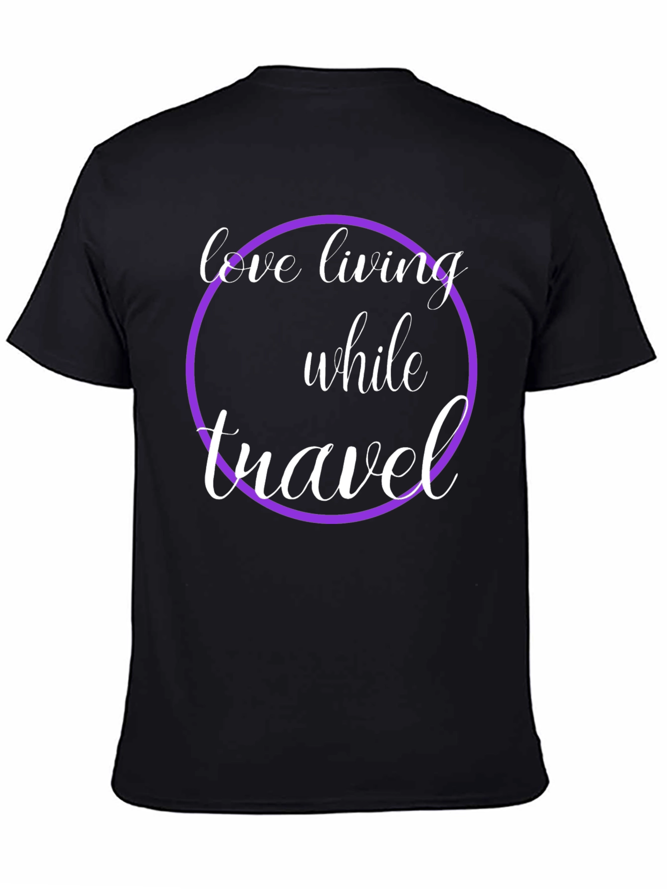 Love Living While Travel Black Graphic Tee