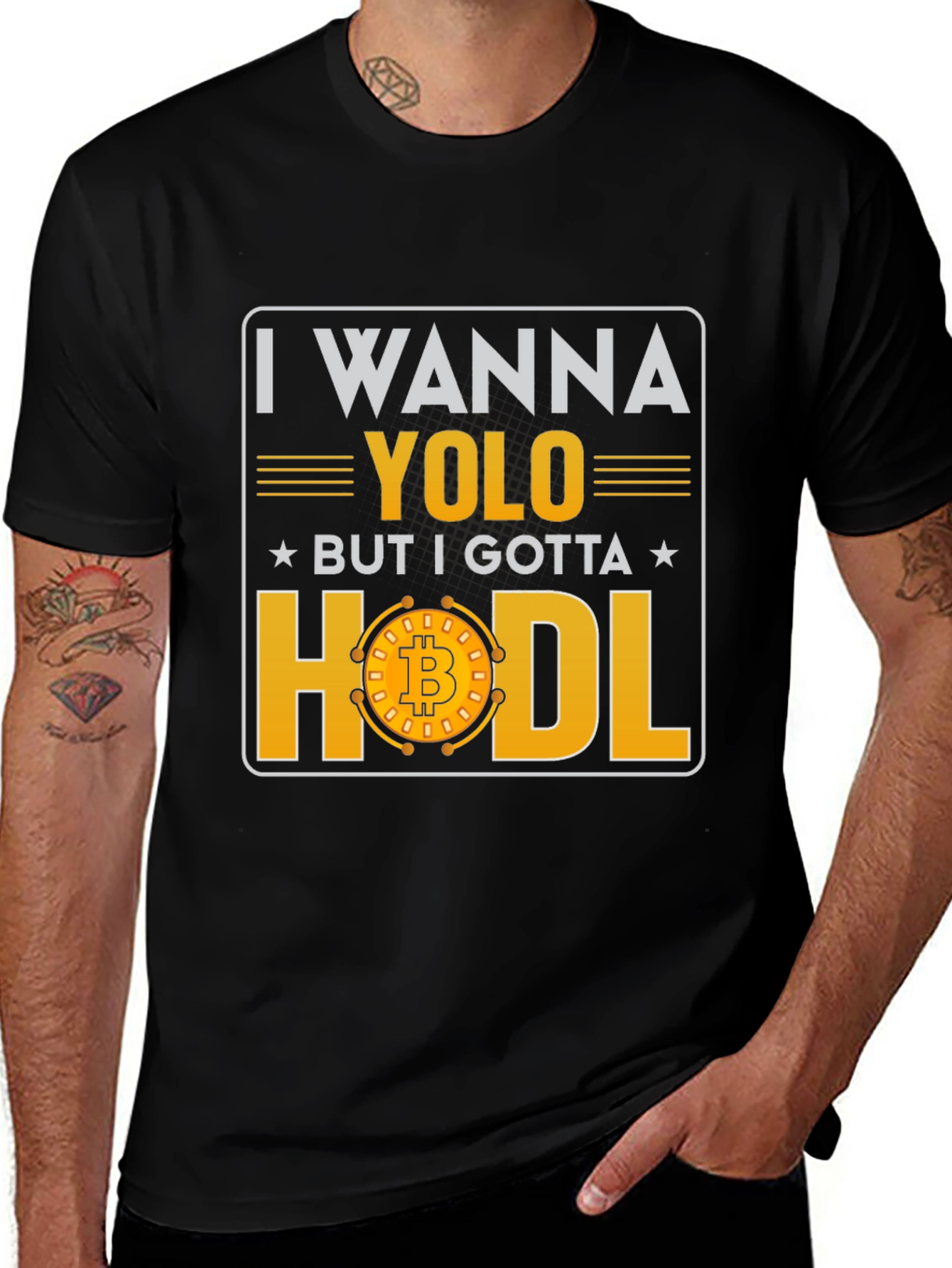 Crypto YOLO HODL Bitcoin Graphic T-Shirt