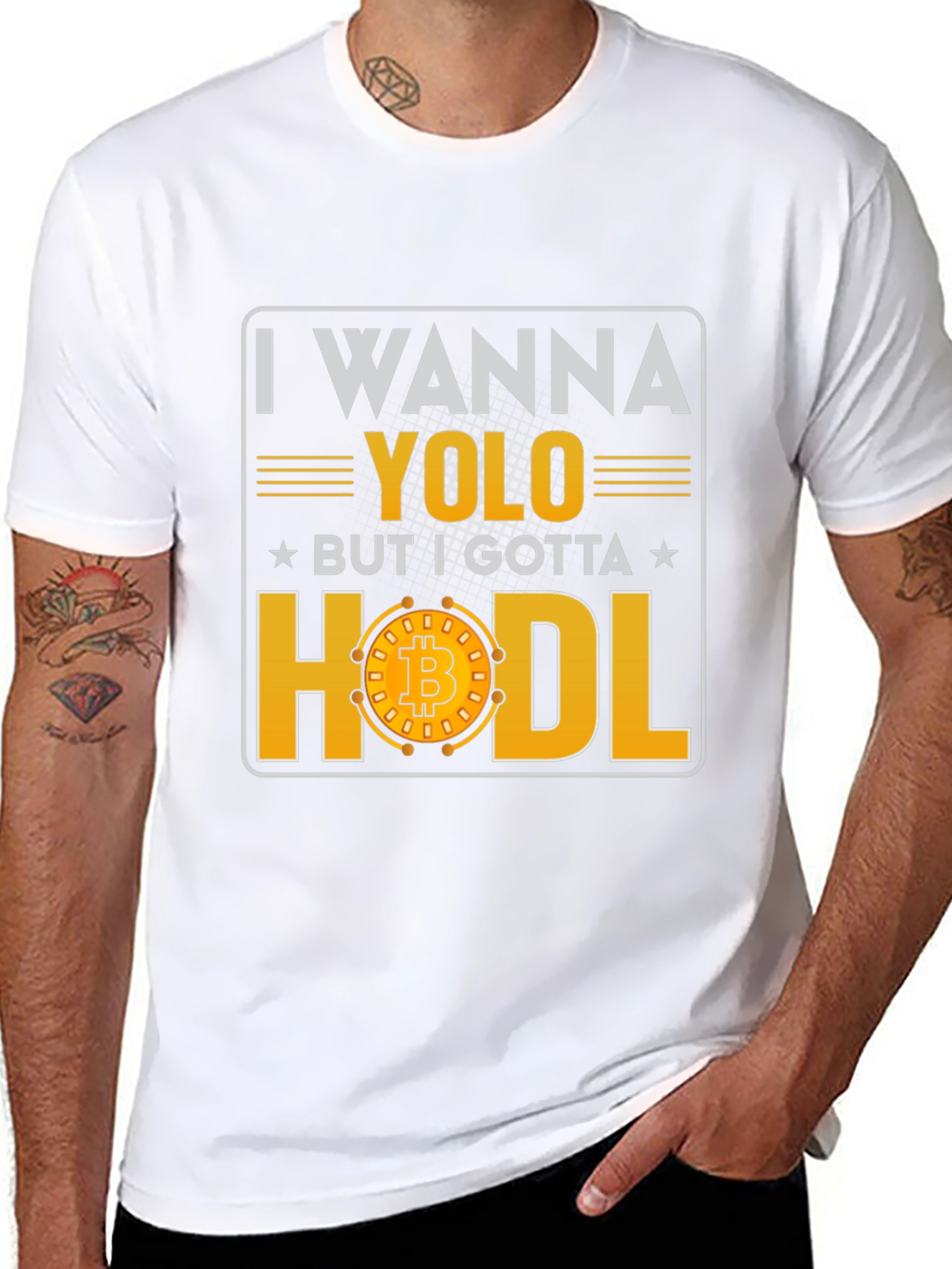 Crypto YOLO HODL Bitcoin Graphic T-Shirt