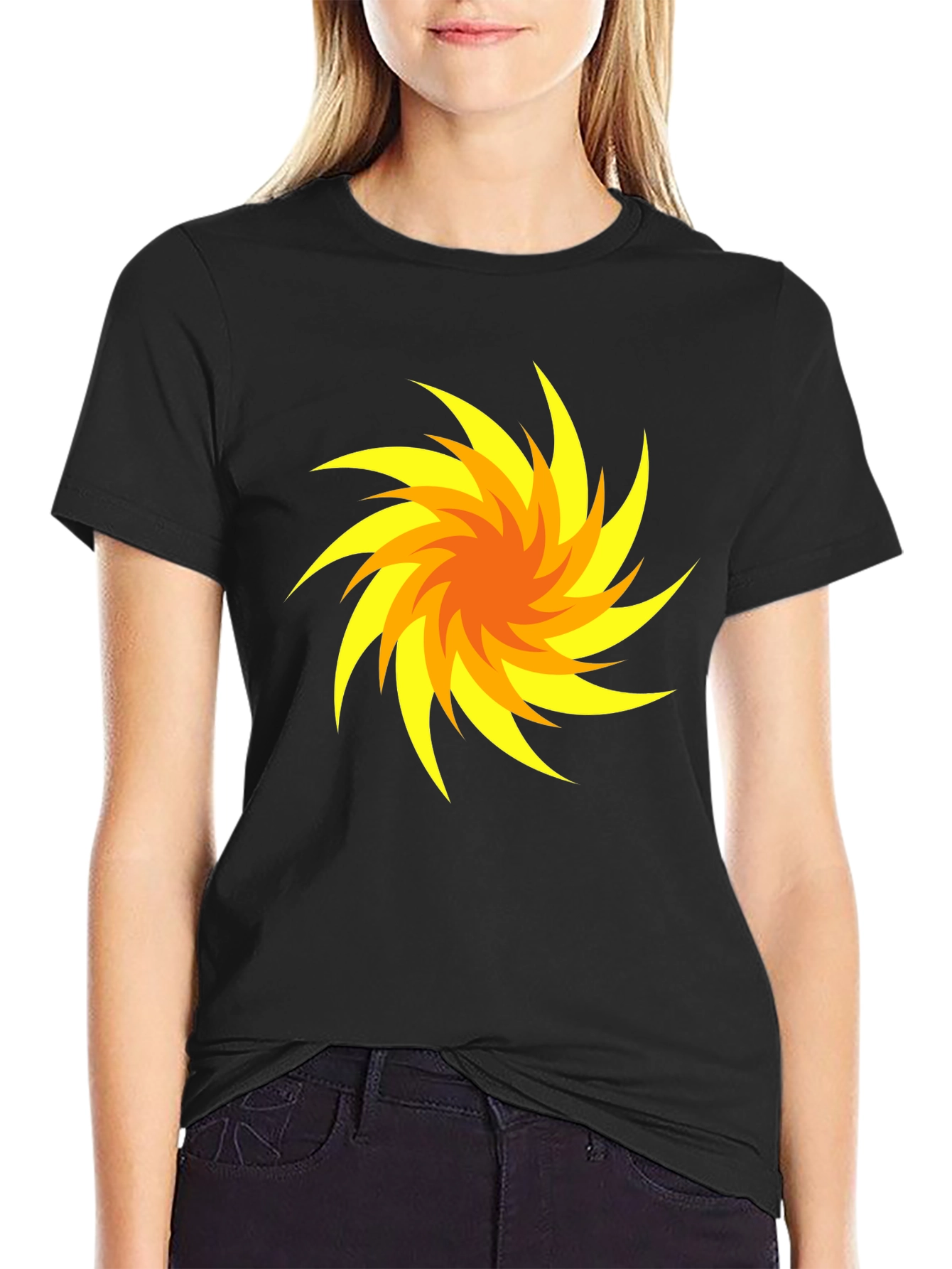 Swirl Design Black T-Shirt