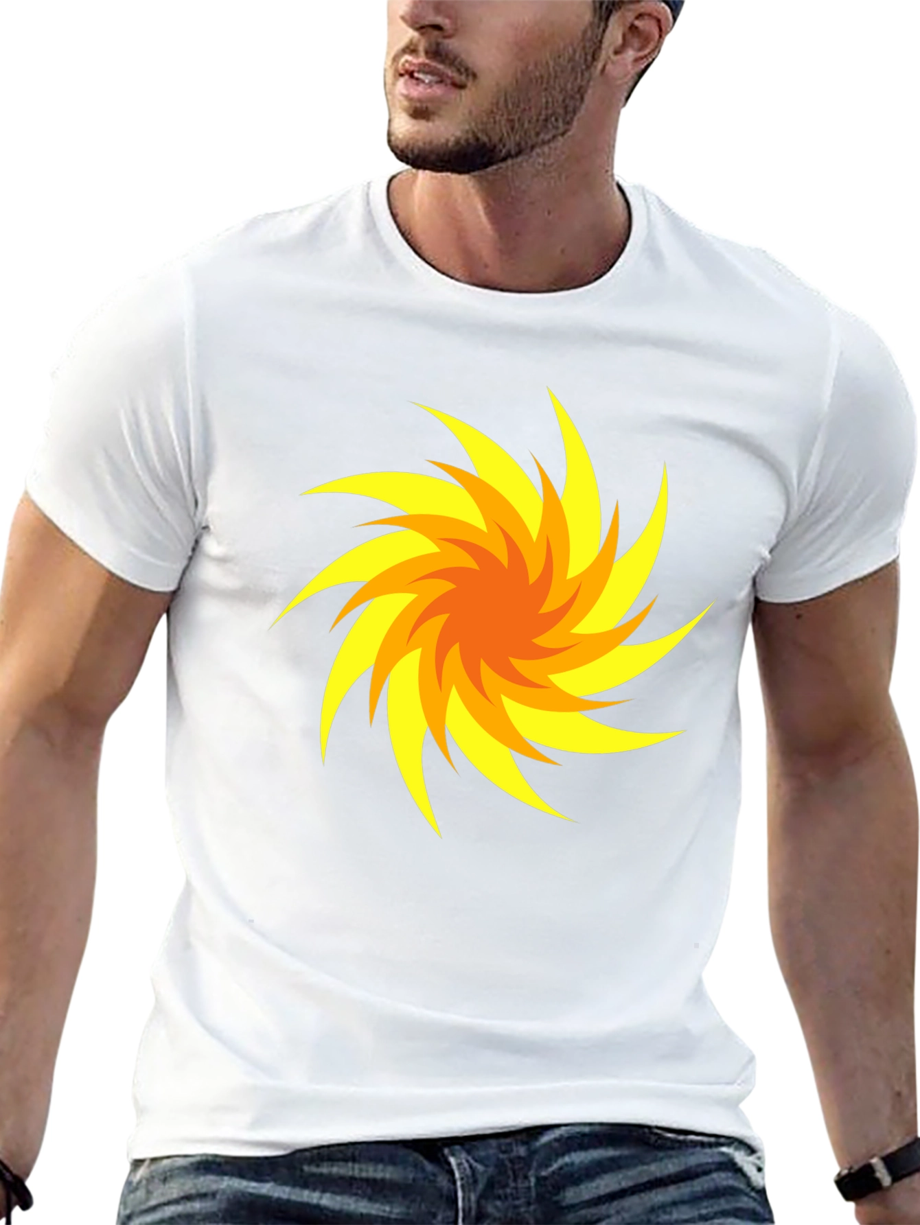 Swirl Design Black T-Shirt