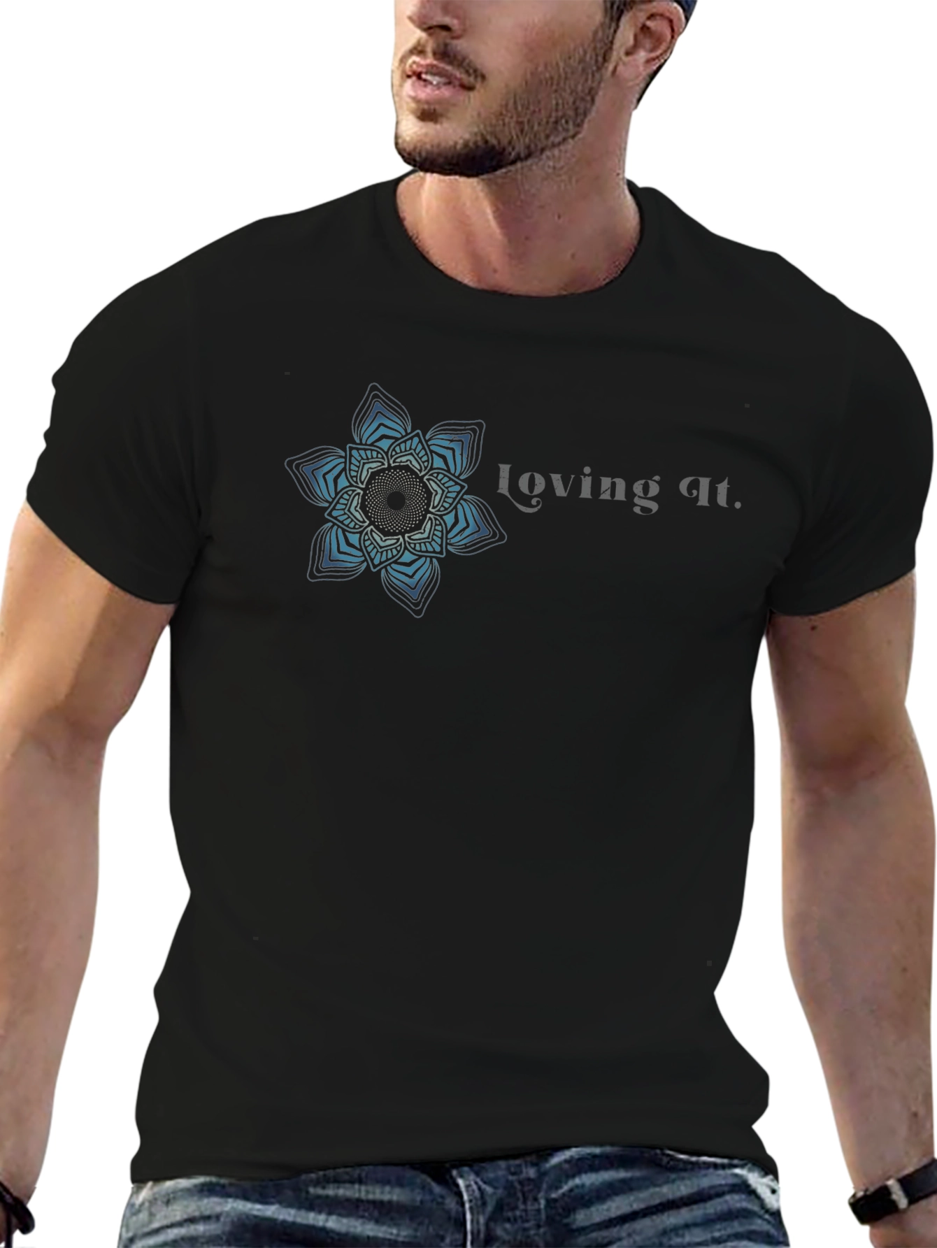 Loving It Graphic Tee - Black Cotton Blend