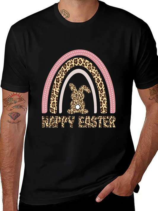 Happy Easter Leopard Rainbow Bunny T-Shirt