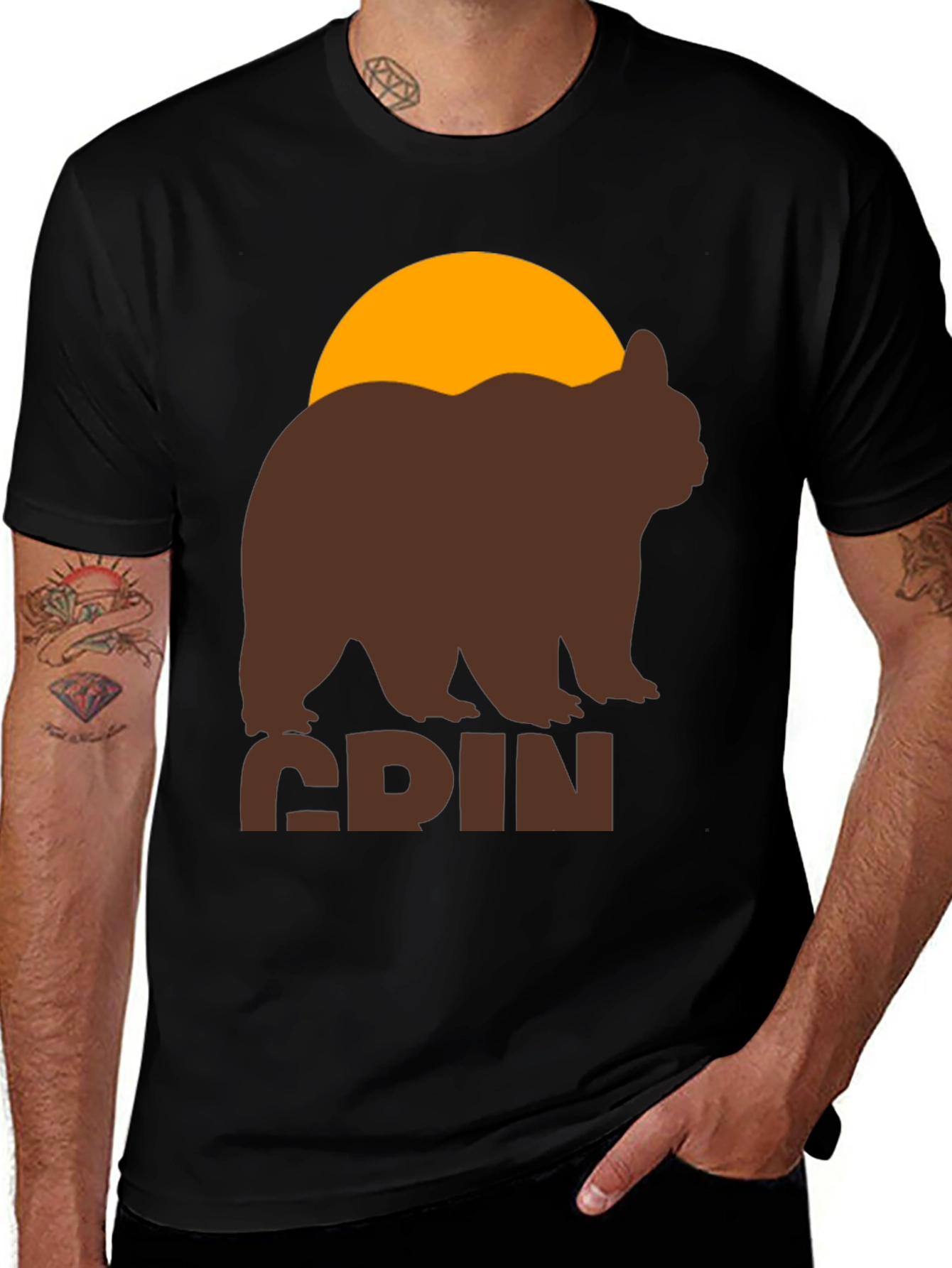 GRIZZLY BEAR Sunset T-Shirt - Unique Graphic Tee