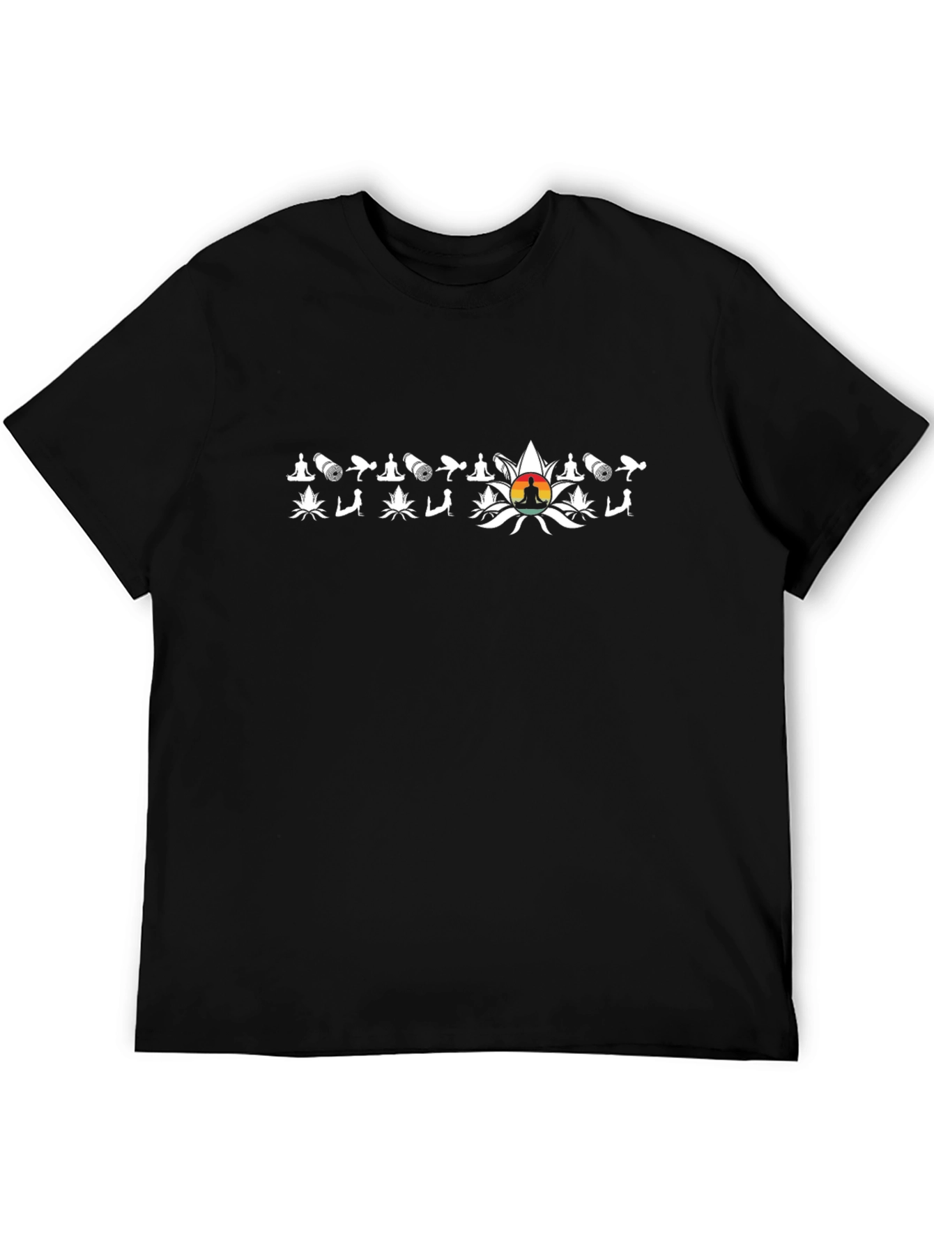 Yoga & Weed Black T-Shirt